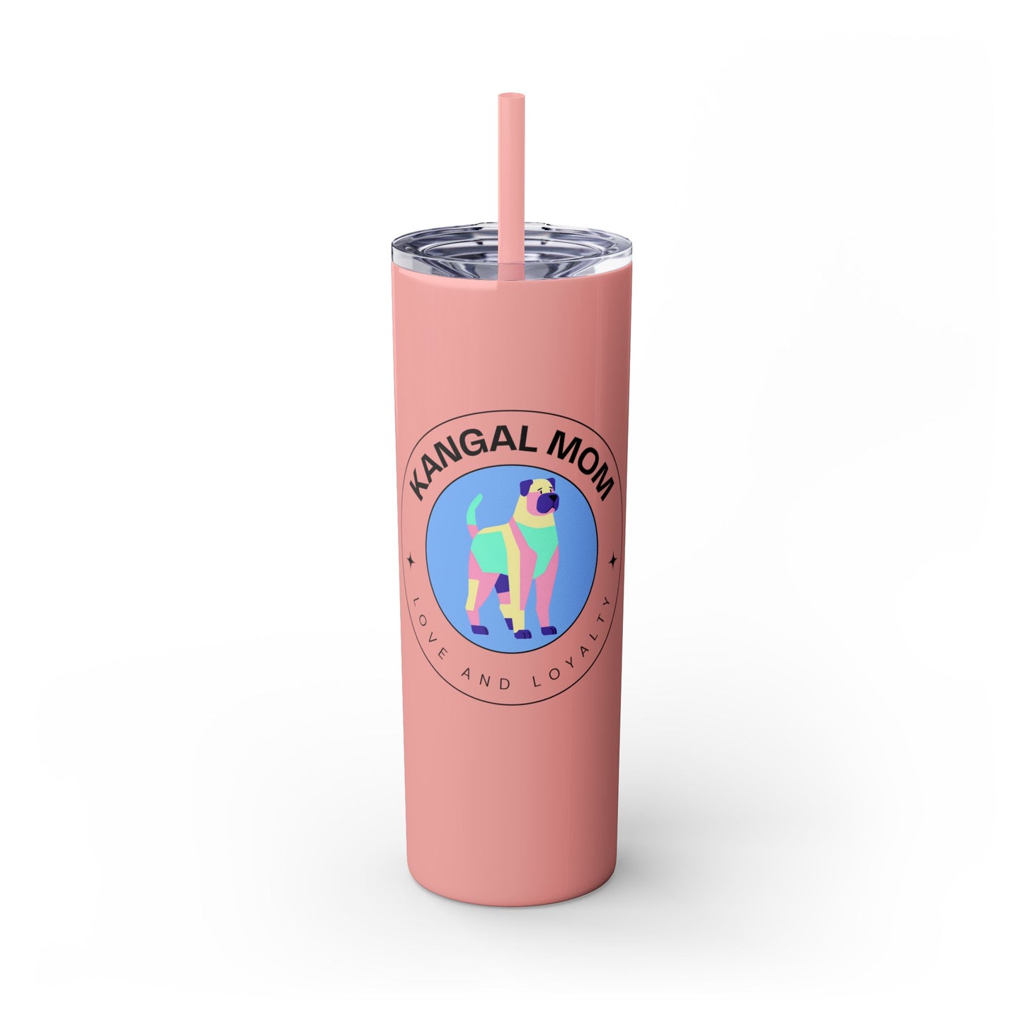 Kangal Mom Skinny Tumbler with Straw, 20oz