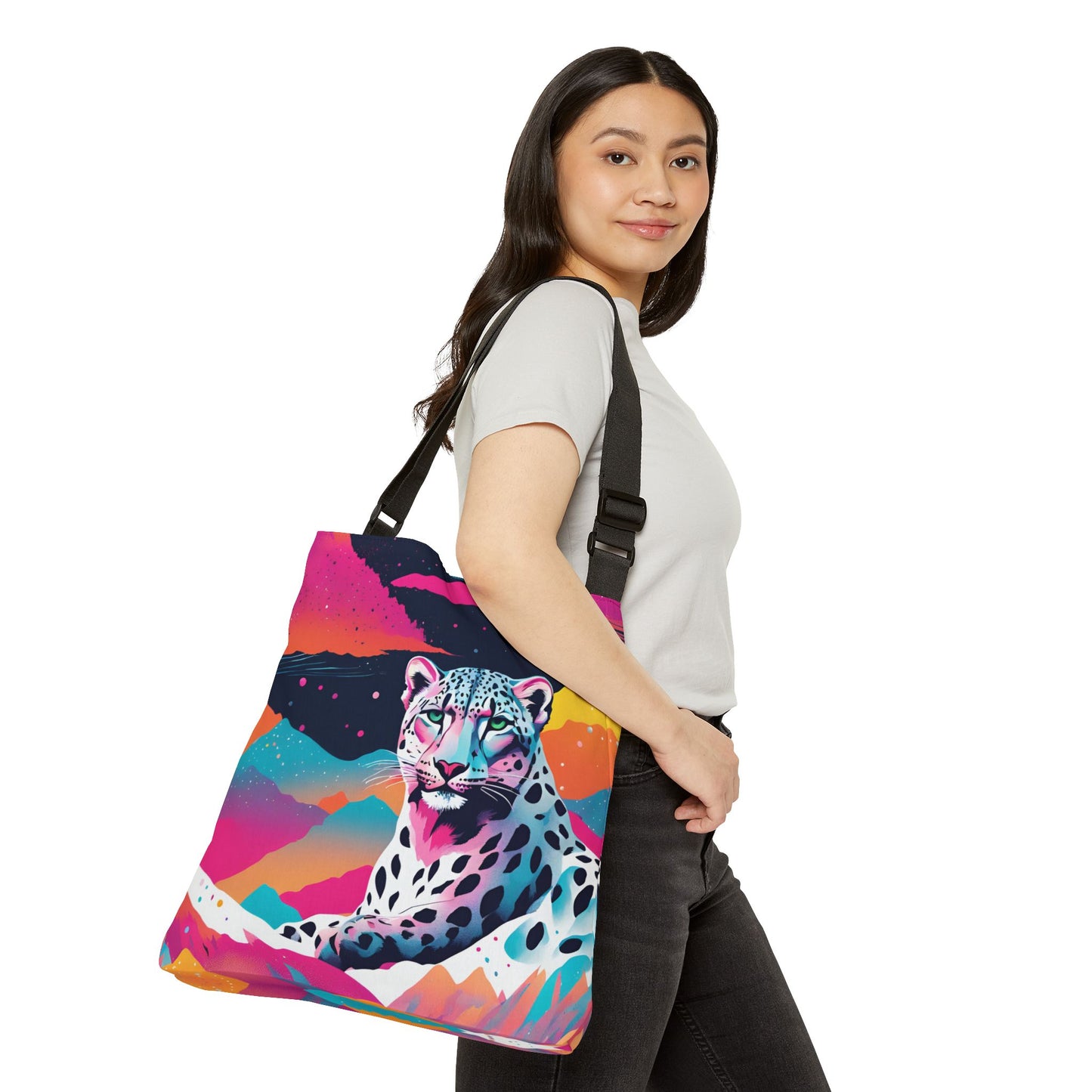 Snow Leopard Adjustable Tote