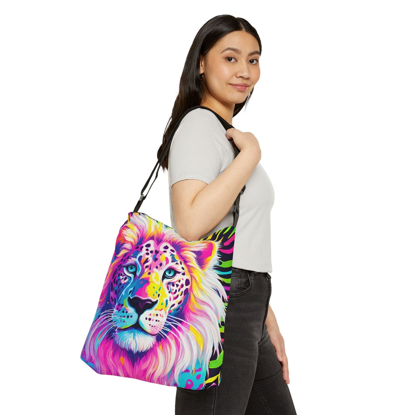 Rainbow Lion Adjustable Tote