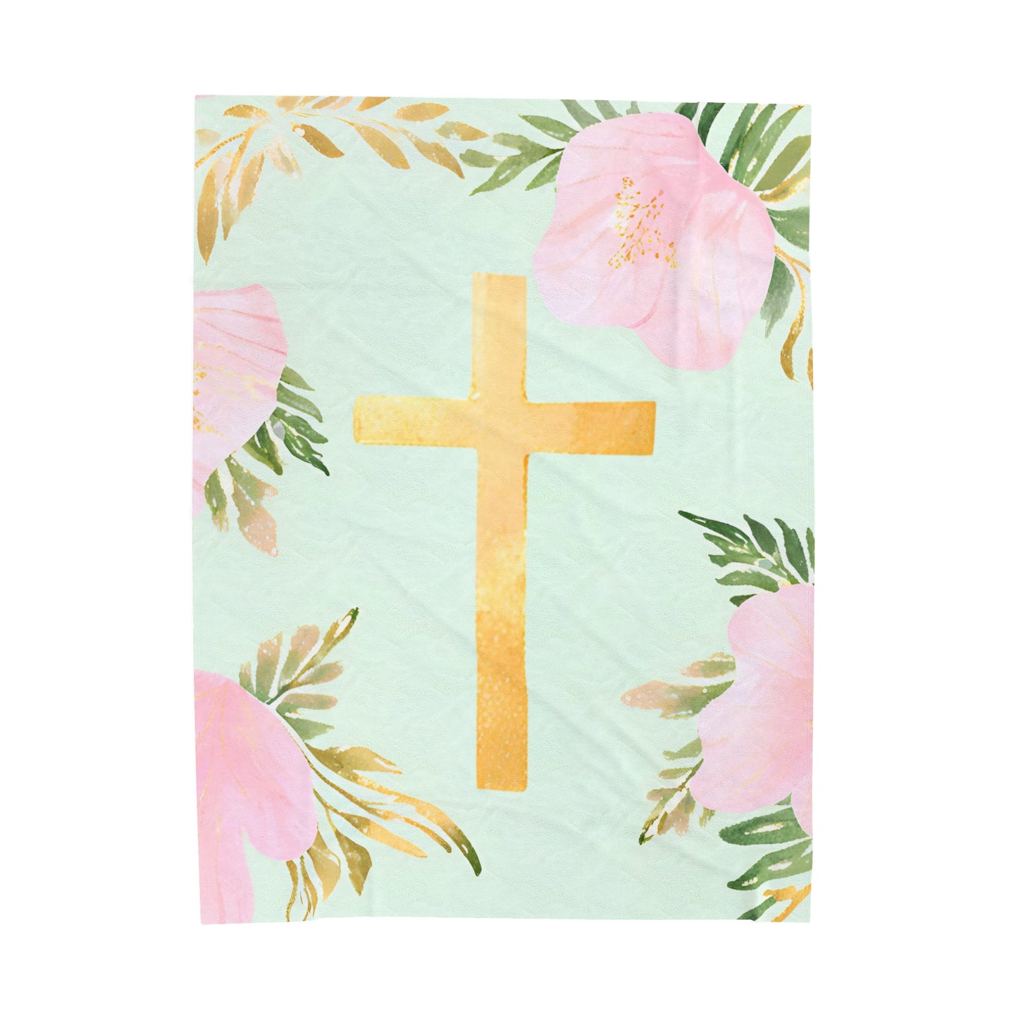 Gold Cross Plush Blanket