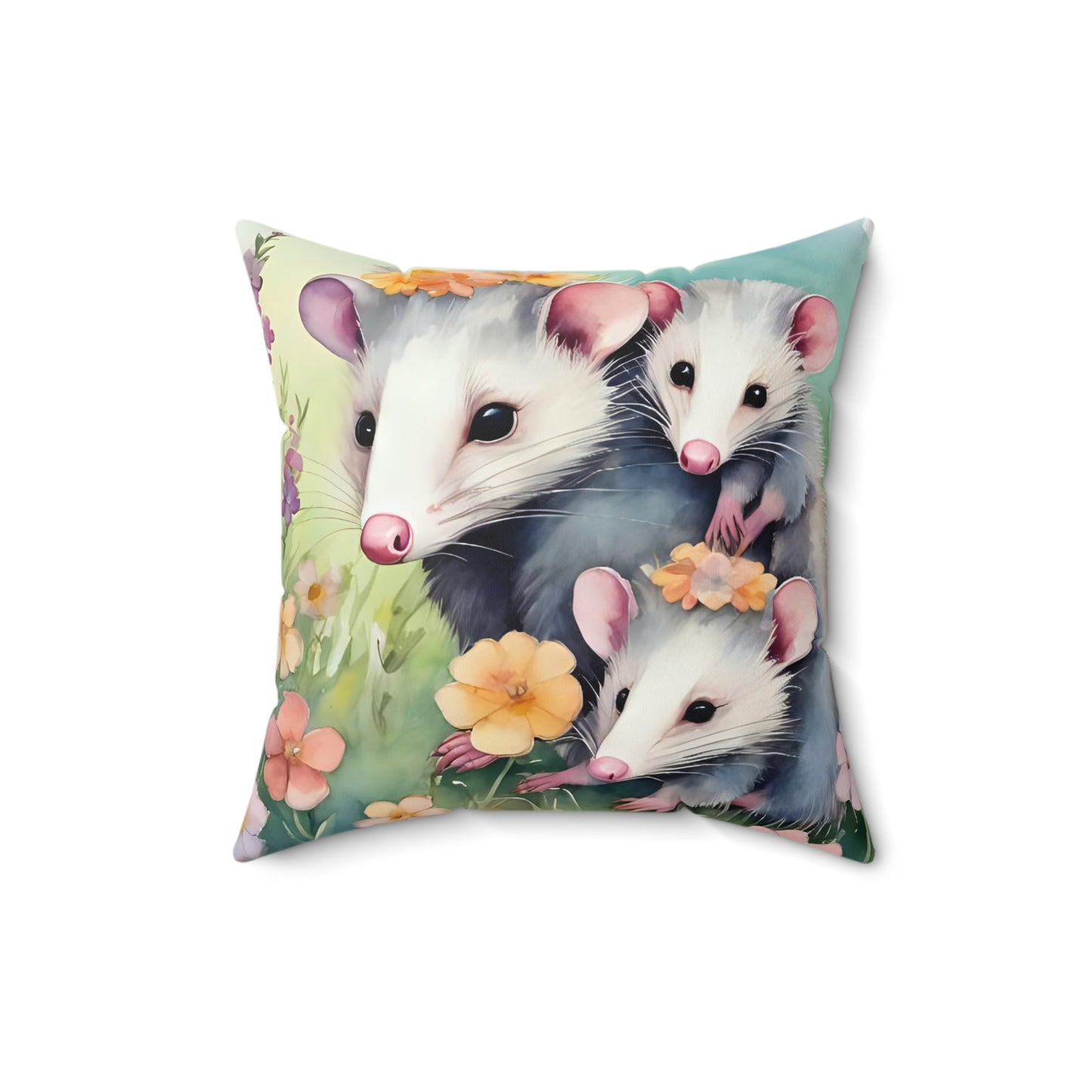 Opossum Family Pillow