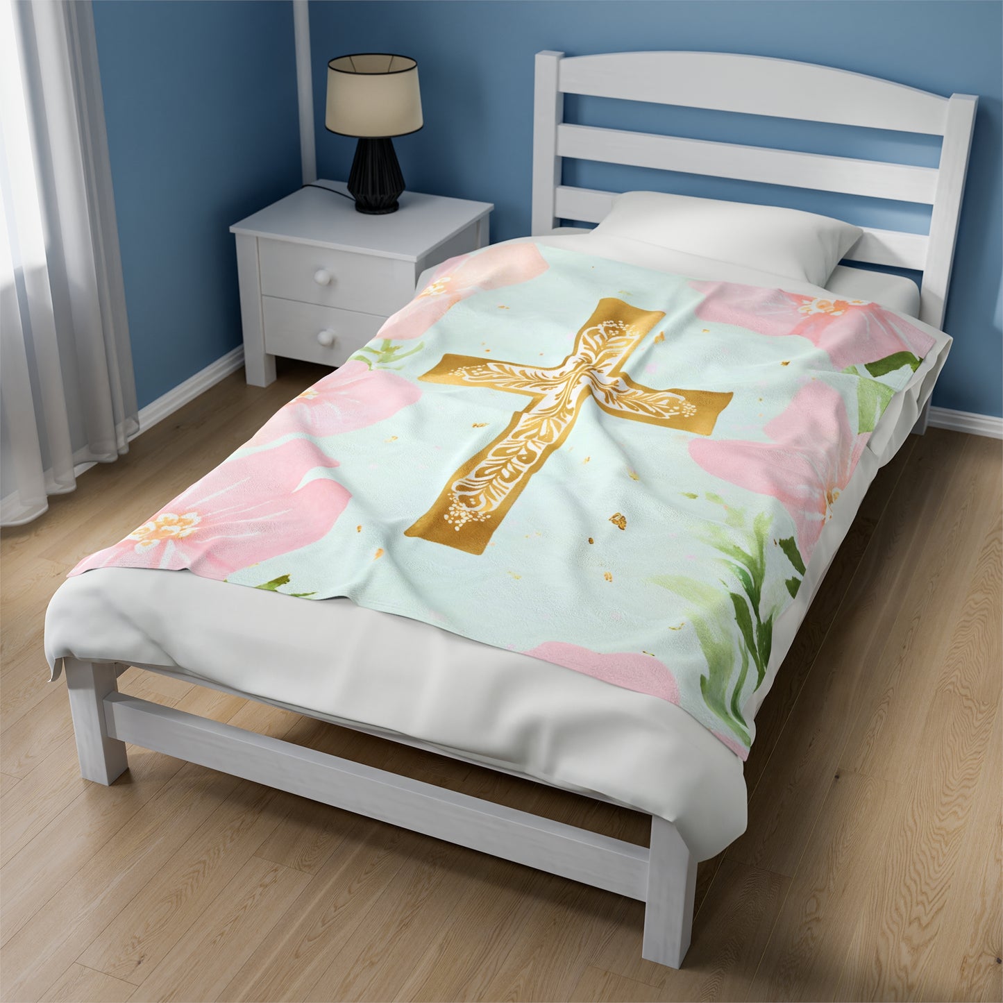 Gold Cross Plush Blanket