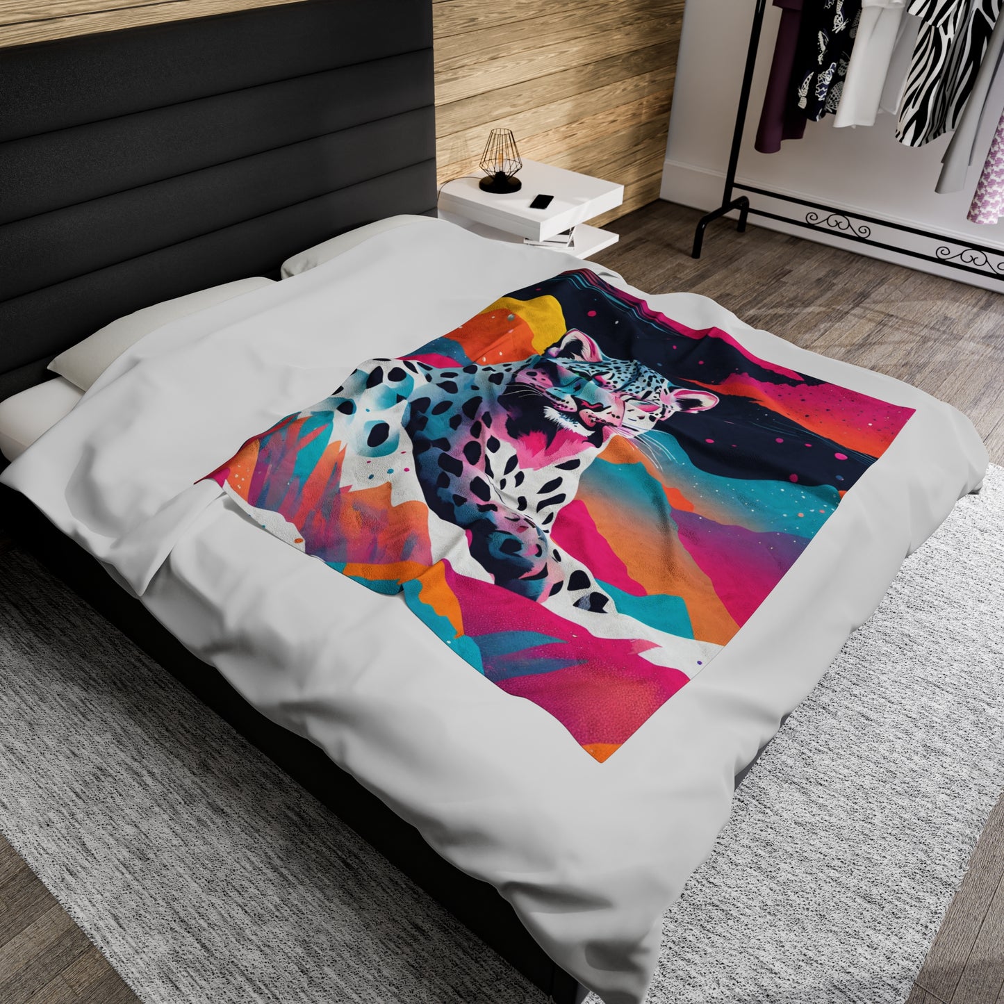 Snow Leopard Plush Blanket