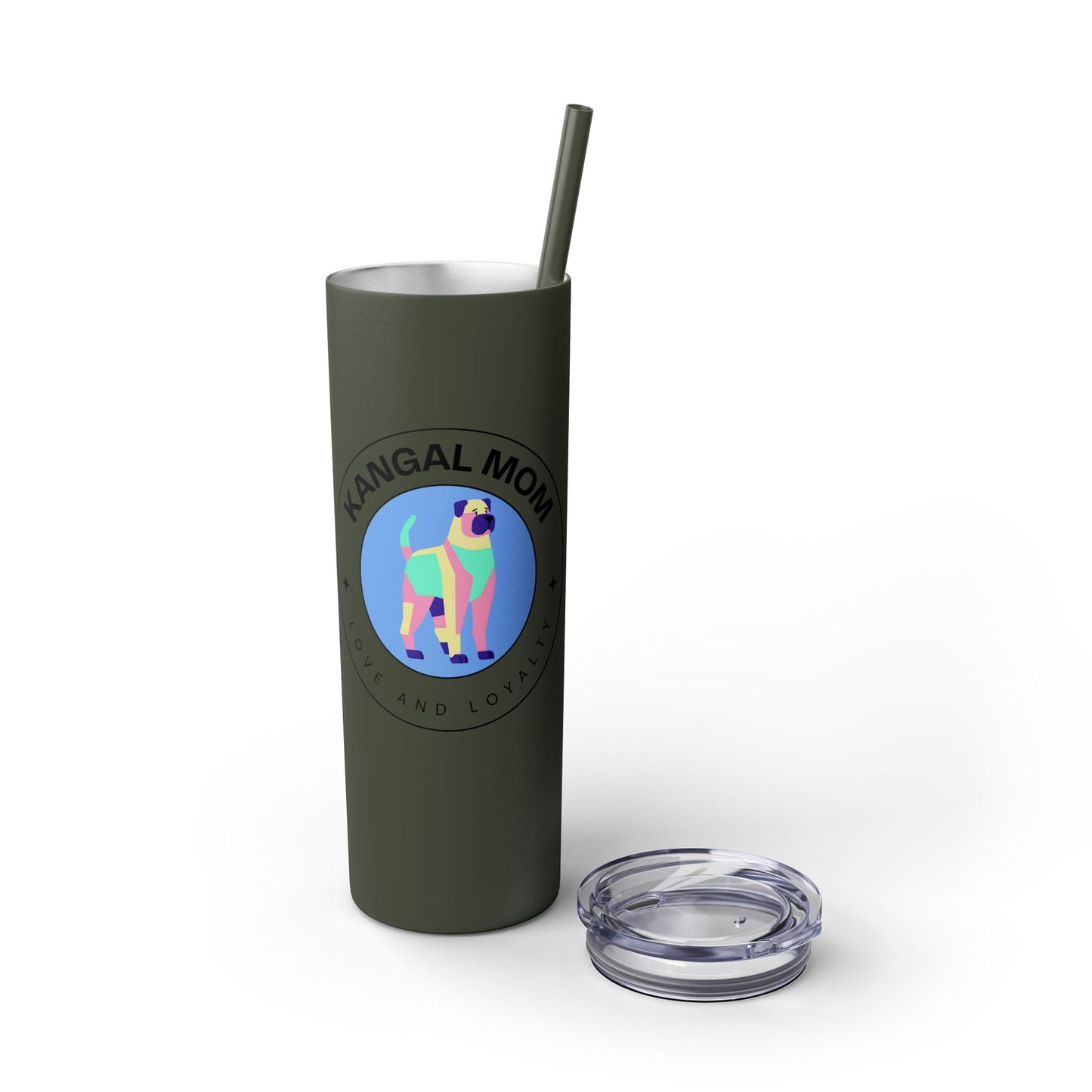 Kangal Mom Skinny Tumbler with Straw, 20oz