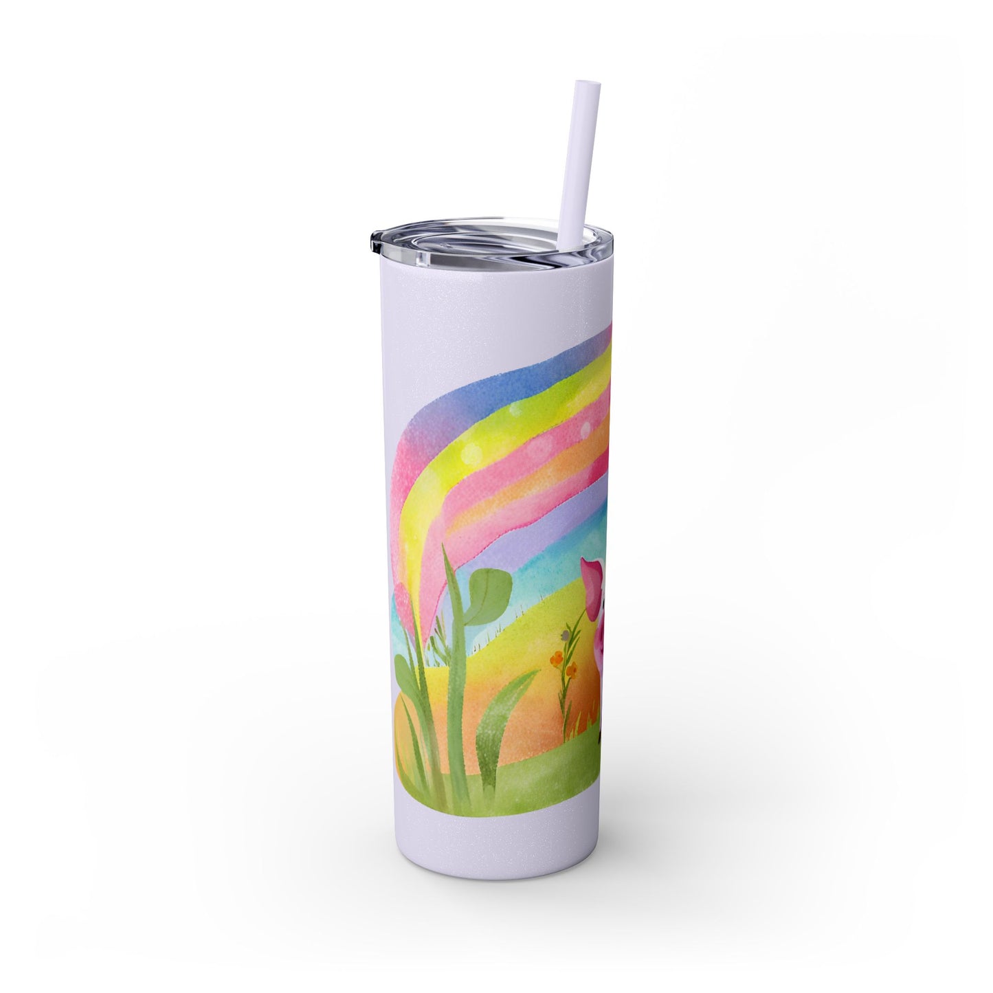 Rainbow Pig Tumbler with Straw, 20oz