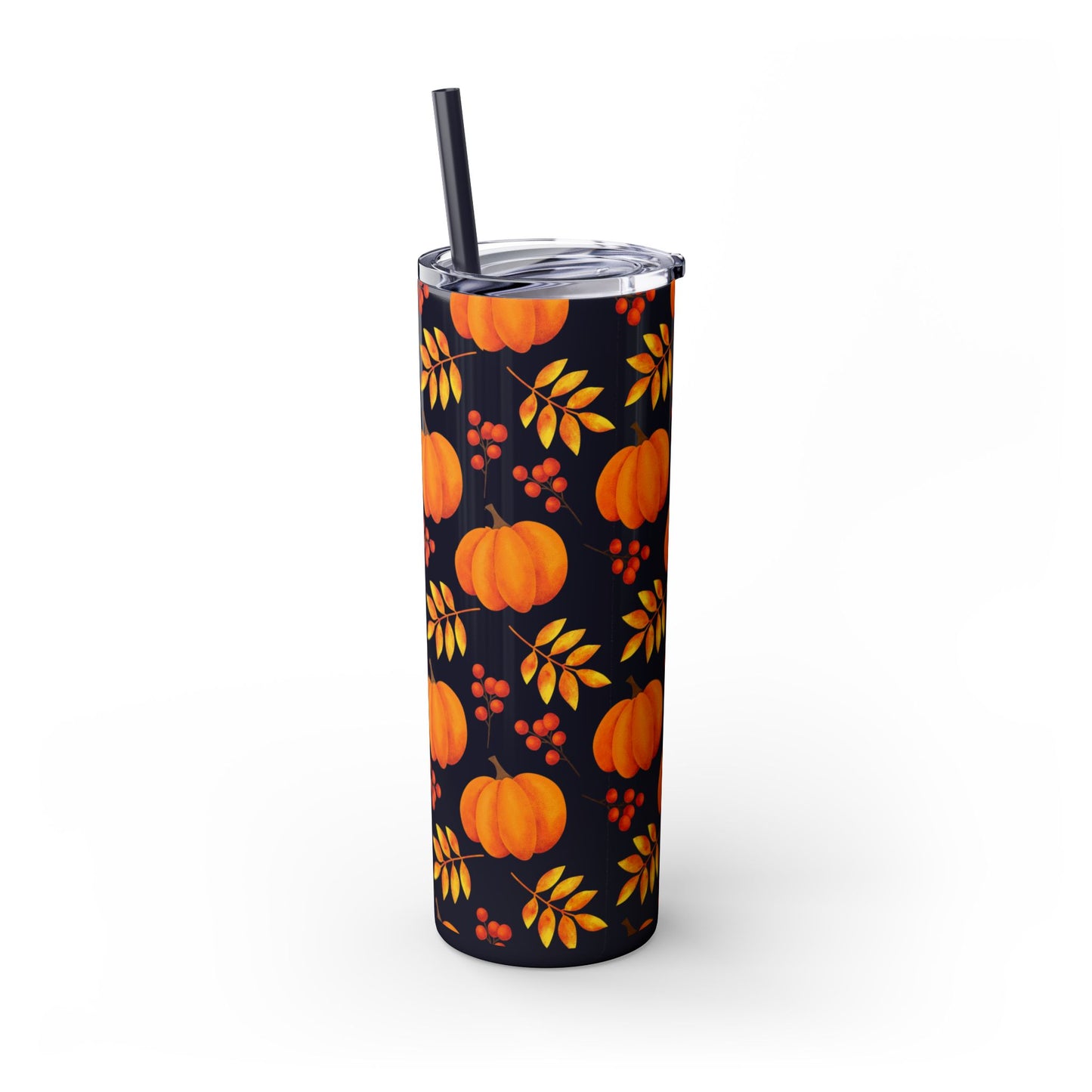 Pumpkin Skinny Tumbler with Straw, 20oz