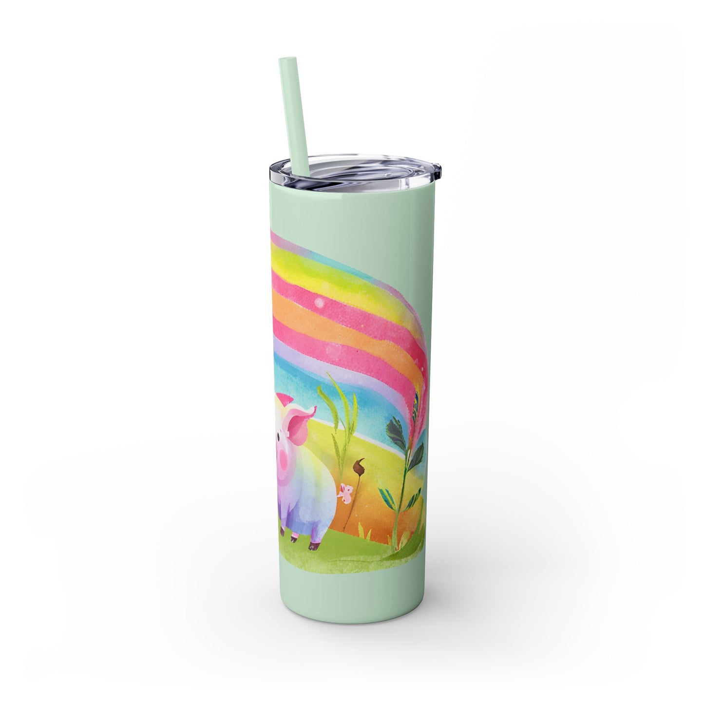 Rainbow Pig Tumbler with Straw, 20oz