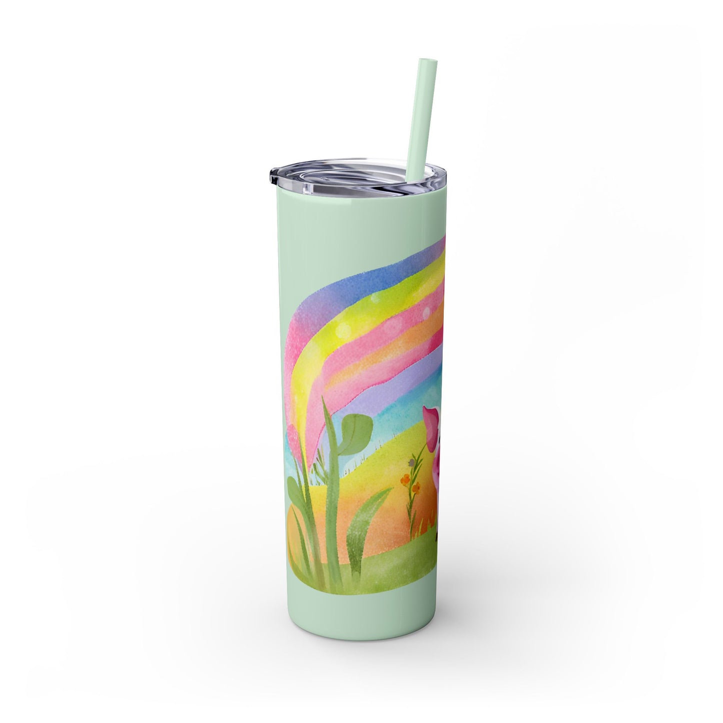Rainbow Pig Tumbler with Straw, 20oz
