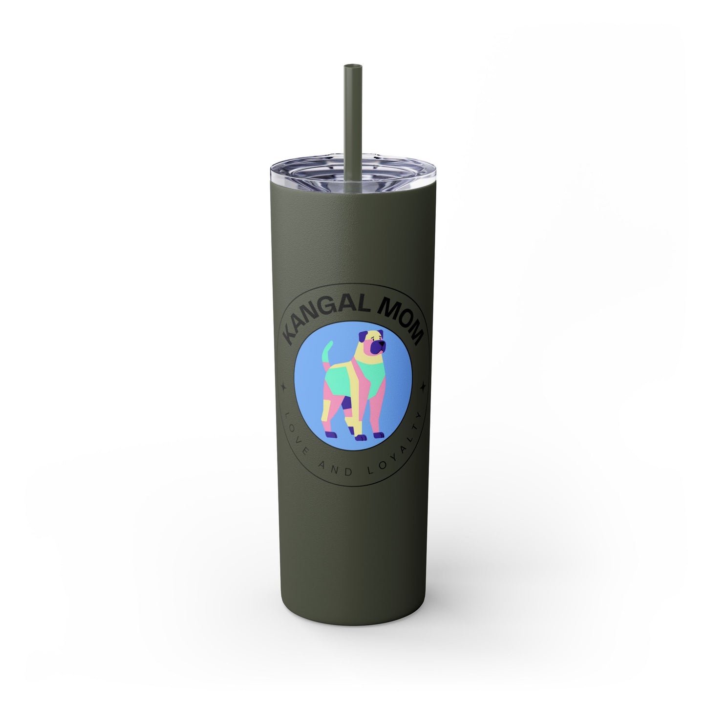 Kangal Mom Skinny Tumbler with Straw, 20oz