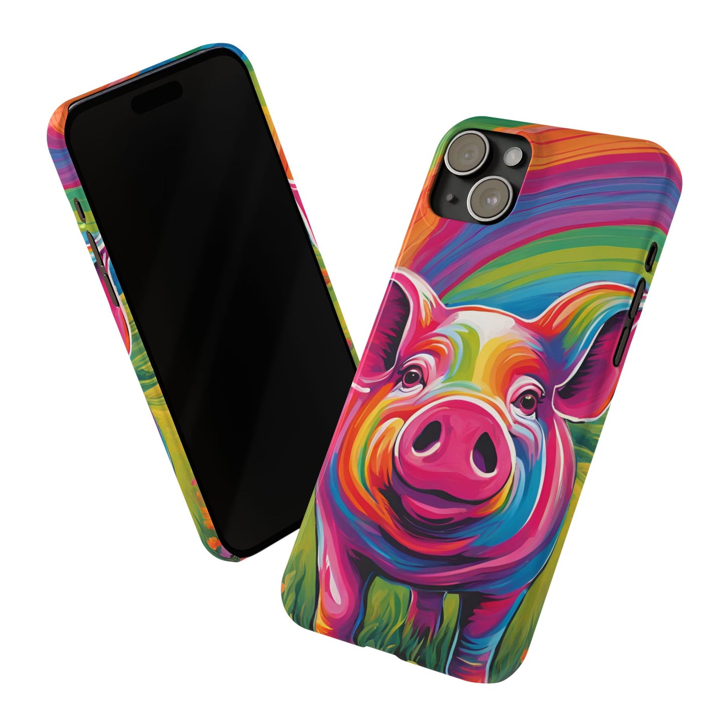 Rainbow Pig Slim Phone Case