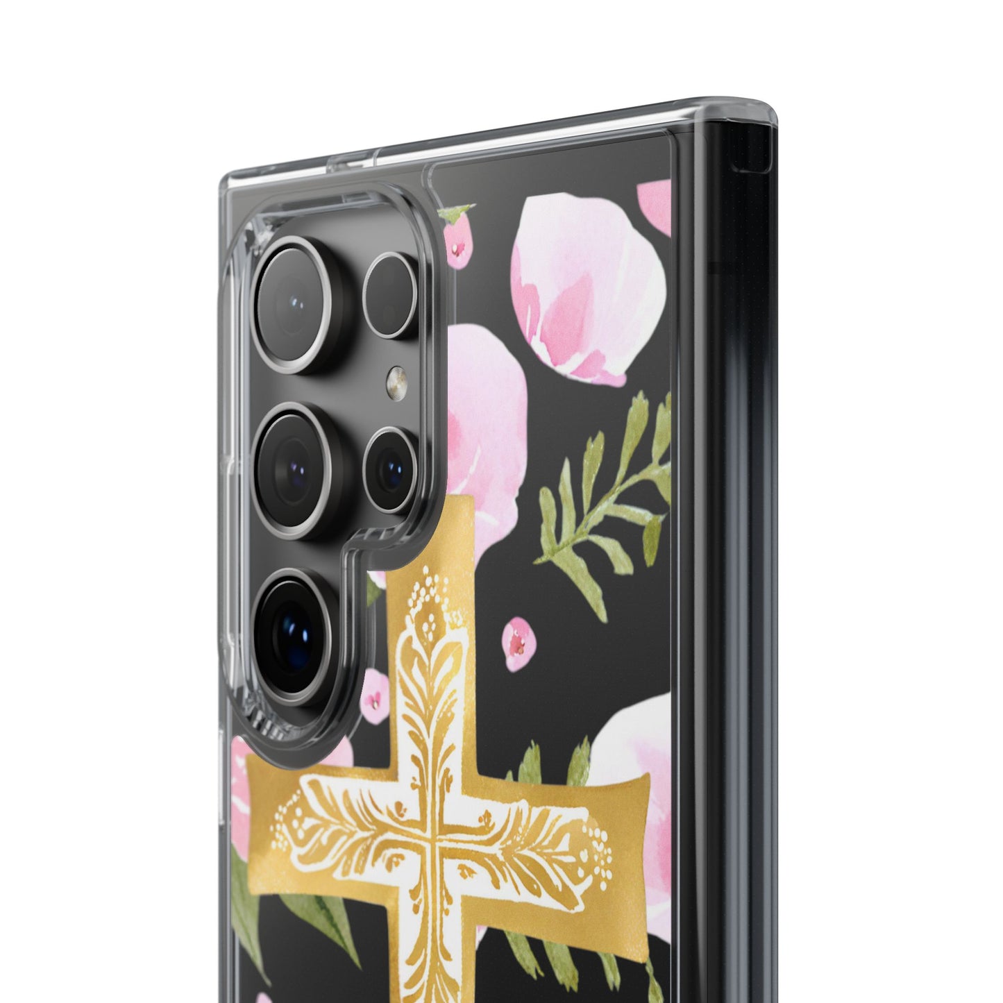 Gold Cross Clear Phone Case
