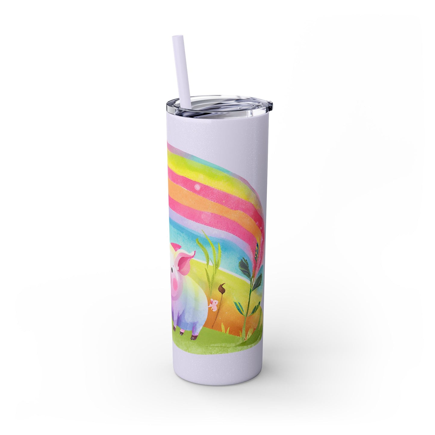 Rainbow Pig Tumbler with Straw, 20oz