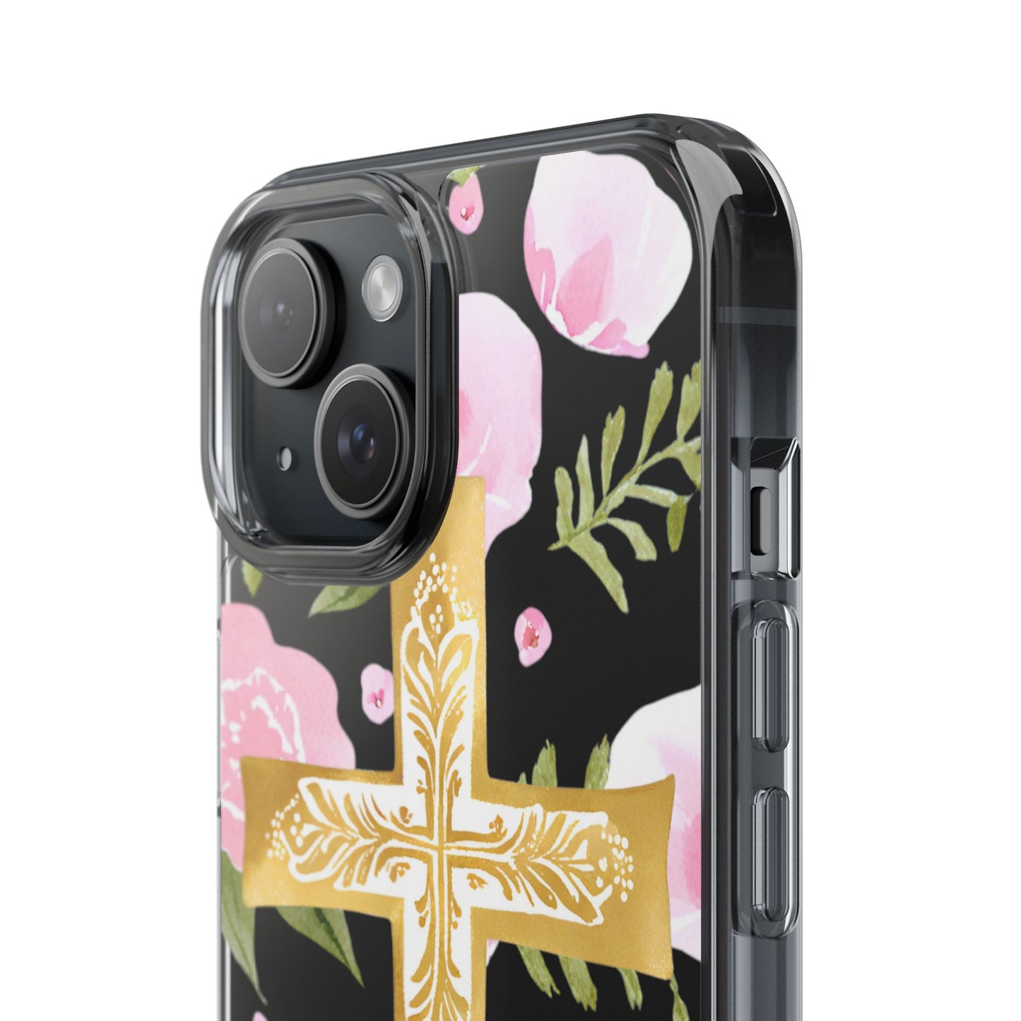 Gold Cross Clear Phone Case