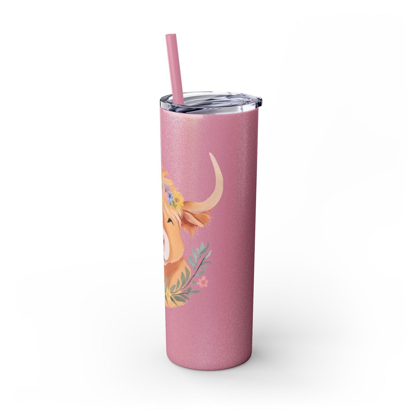Highland Cow Skinny Tumbler with Straw, 20oz