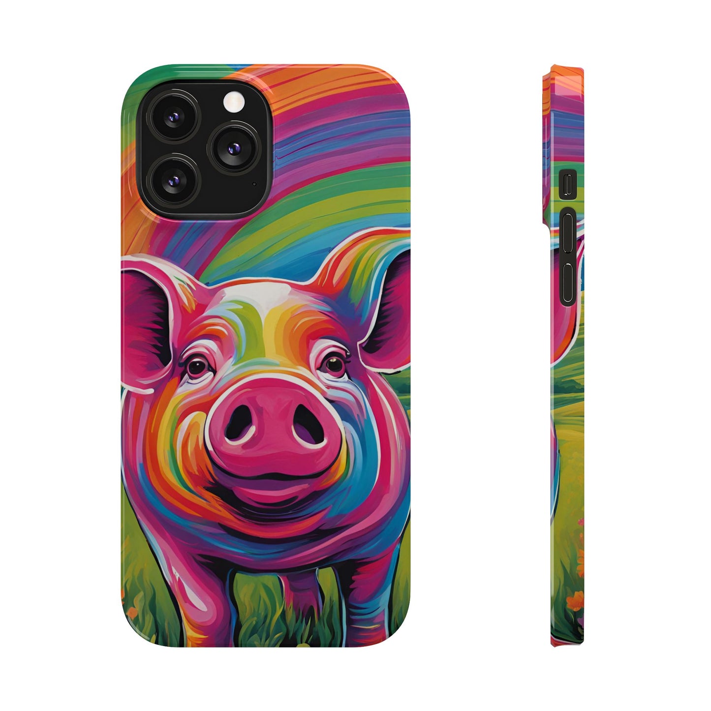Rainbow Pig Slim Phone Case