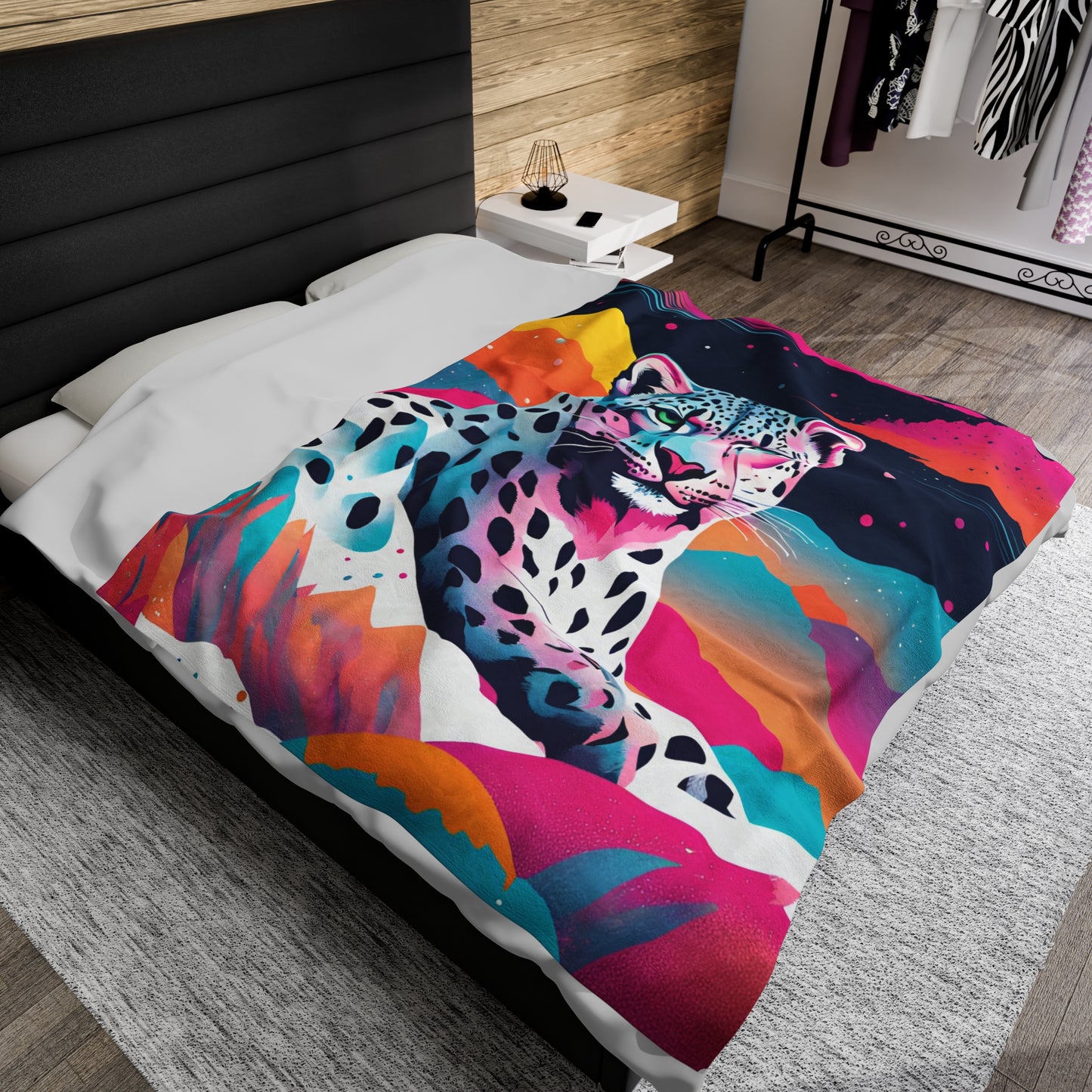 Snow Leopard Plush Blanket