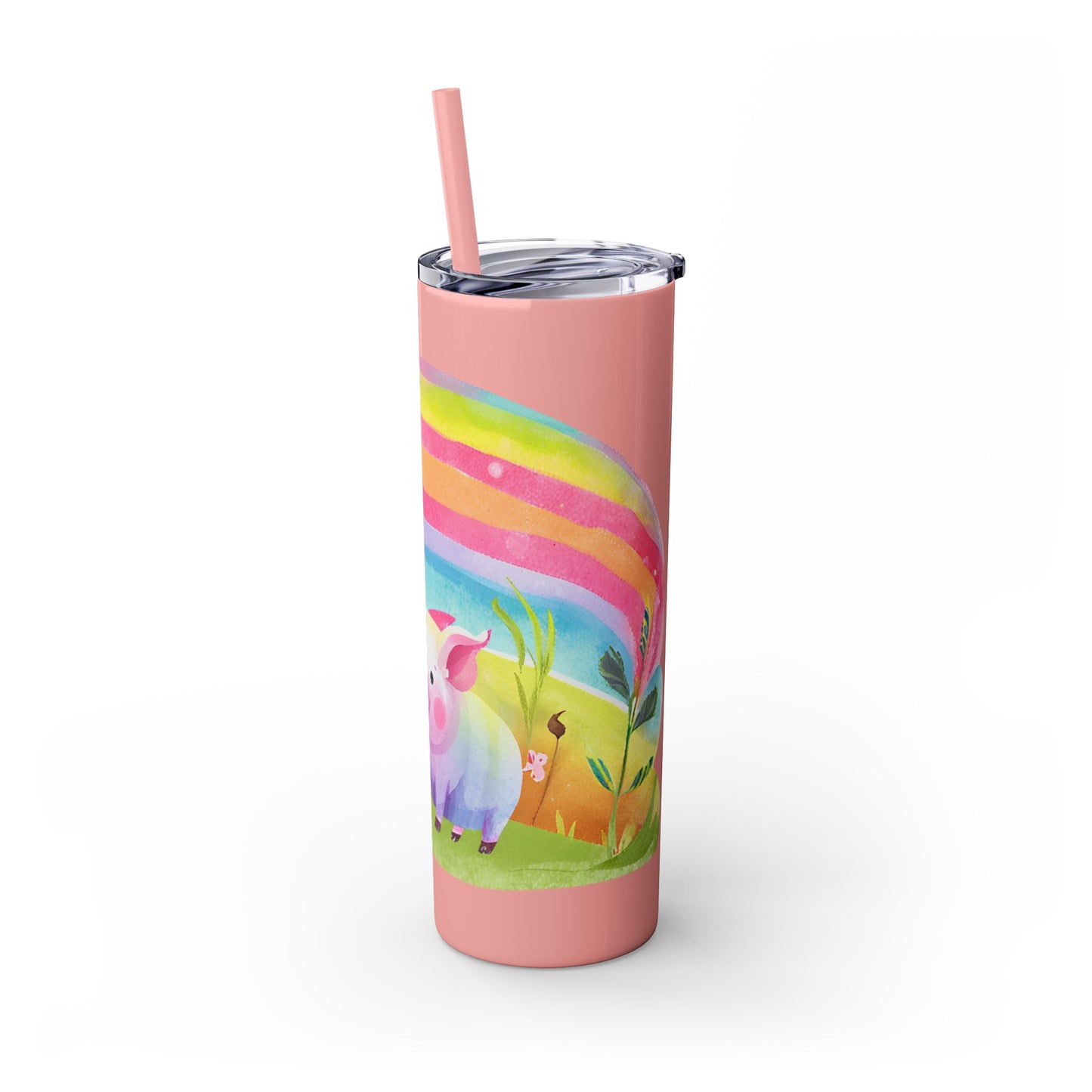 Rainbow Pig Tumbler with Straw, 20oz