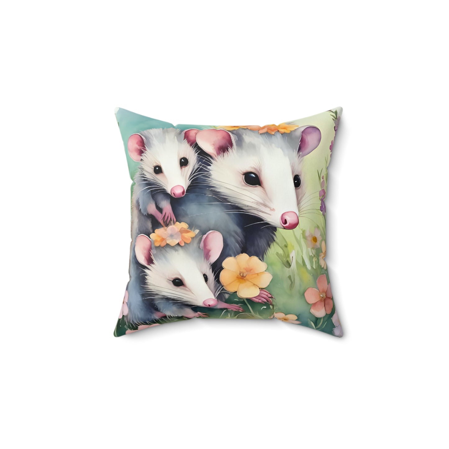 Opossum Family Pillow