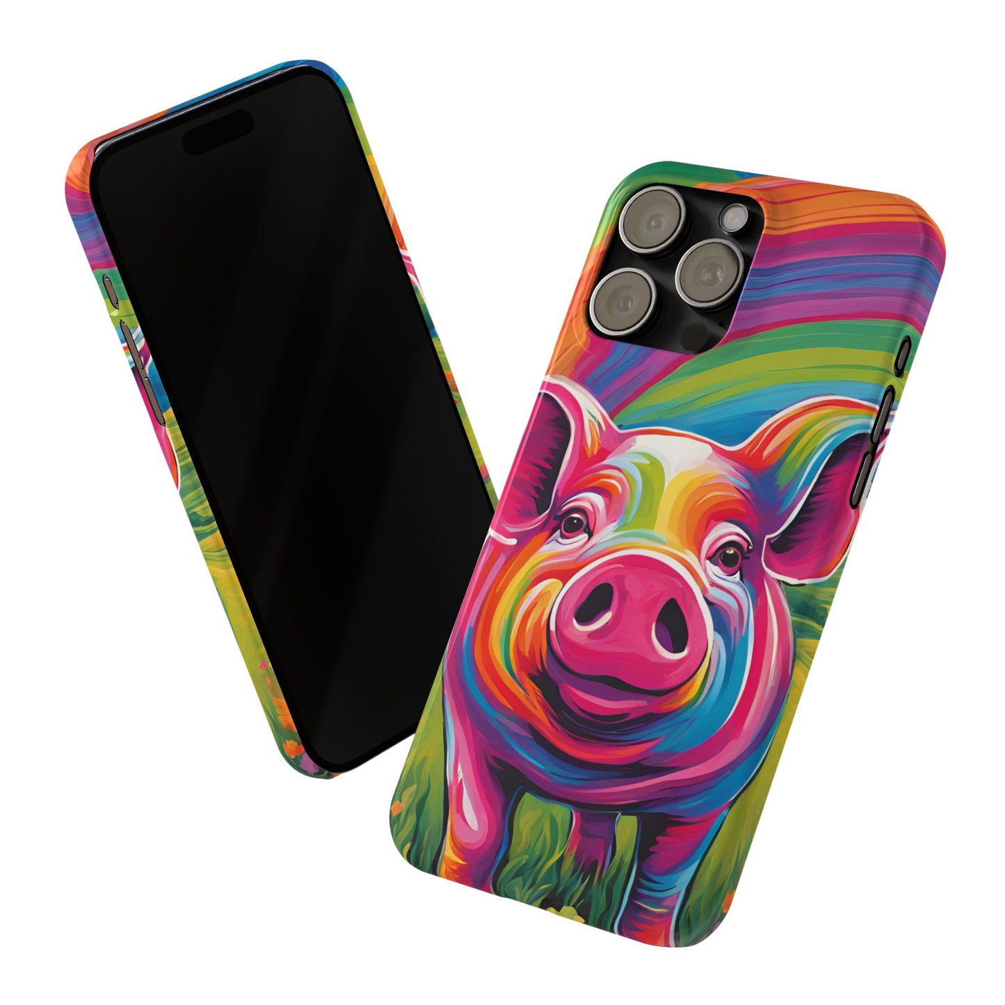 Rainbow Pig Slim Phone Case