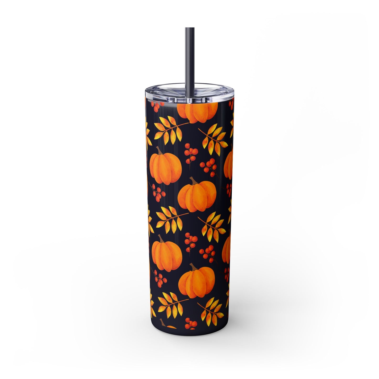 Pumpkin Skinny Tumbler with Straw, 20oz