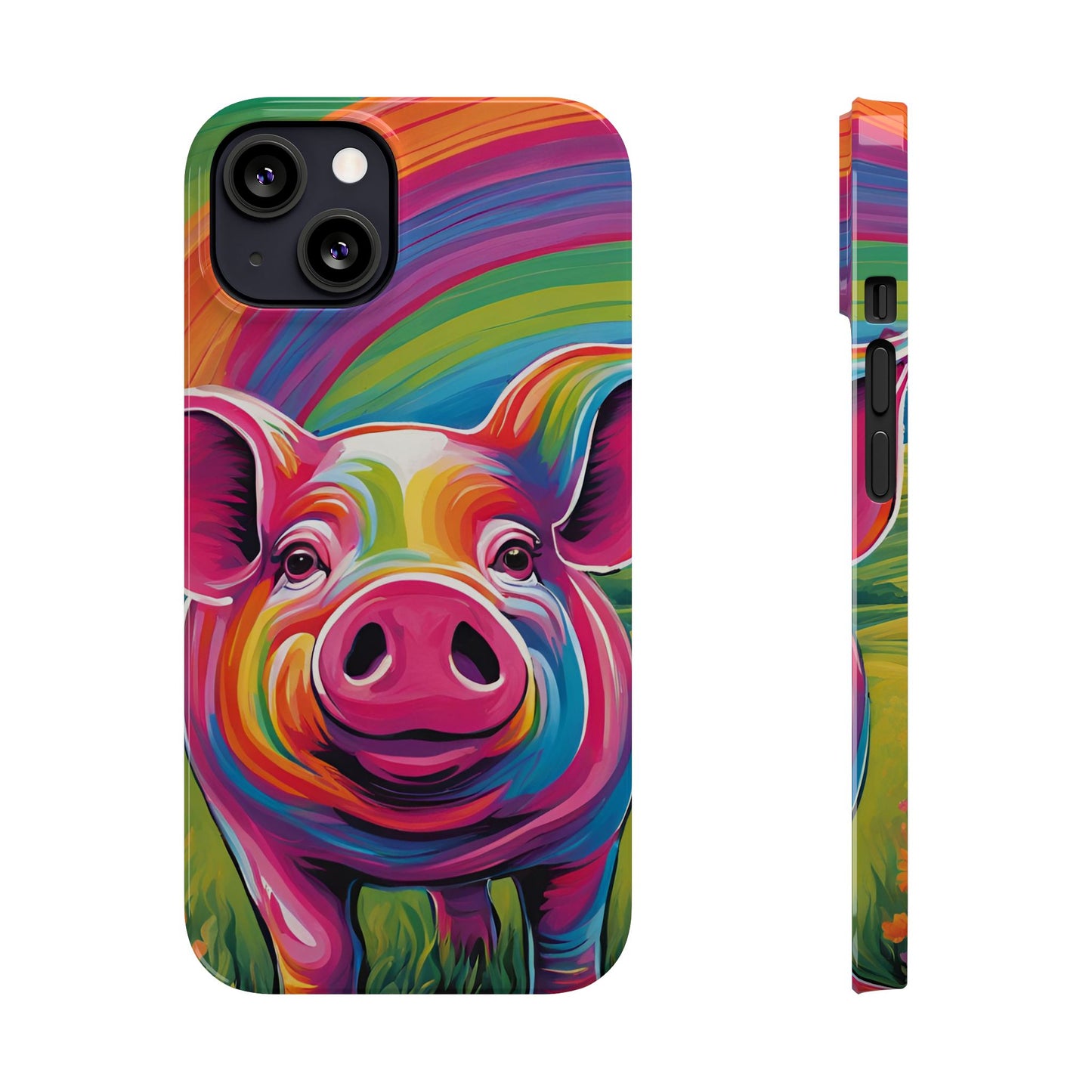 Rainbow Pig Slim Phone Case