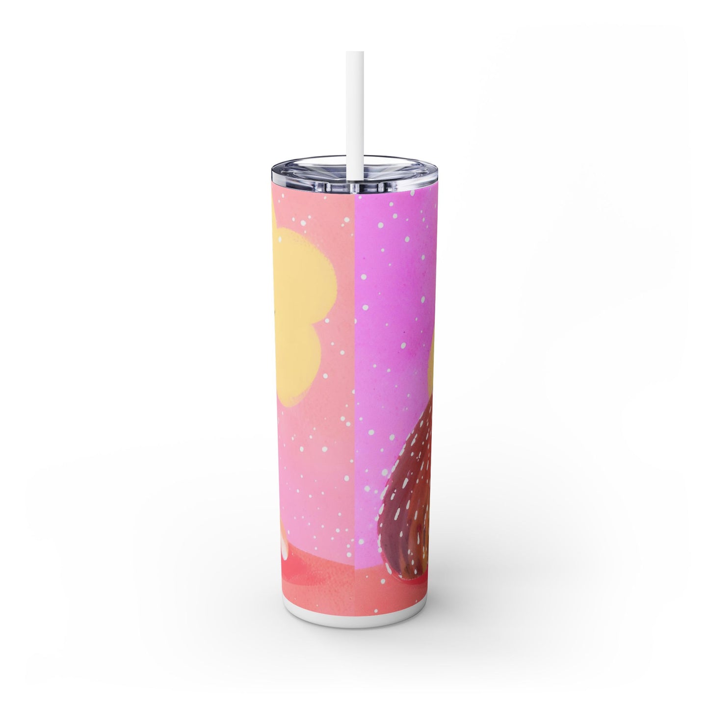 Bobcat Sunset Skinny Tumbler with Straw, 20oz