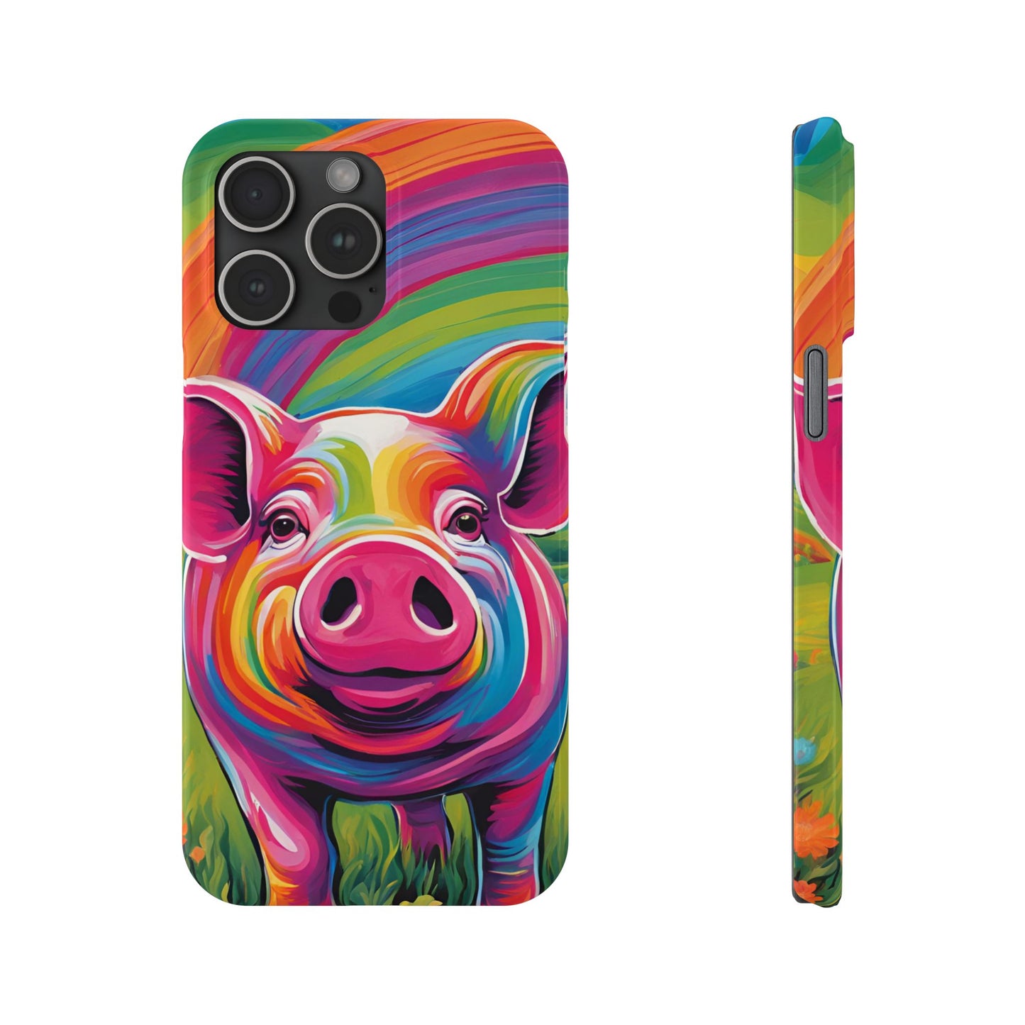 Rainbow Pig Slim Phone Case