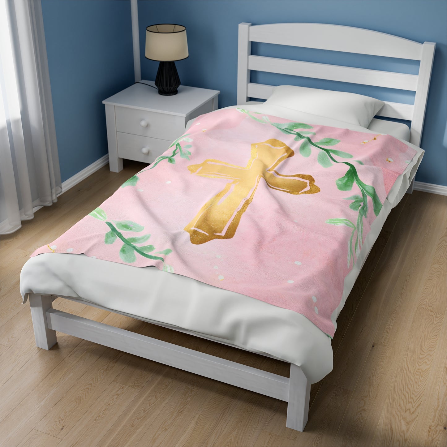 Gold Cross Plush Blanket