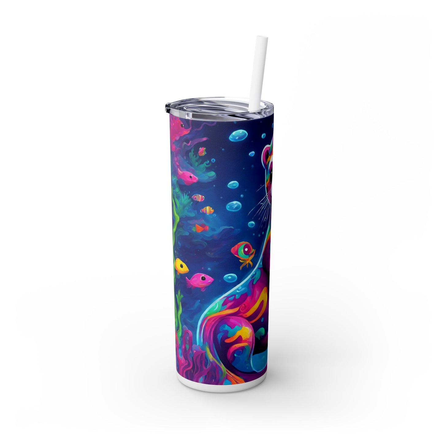 Otter Baby Skinny Tumbler with Straw, 20oz
