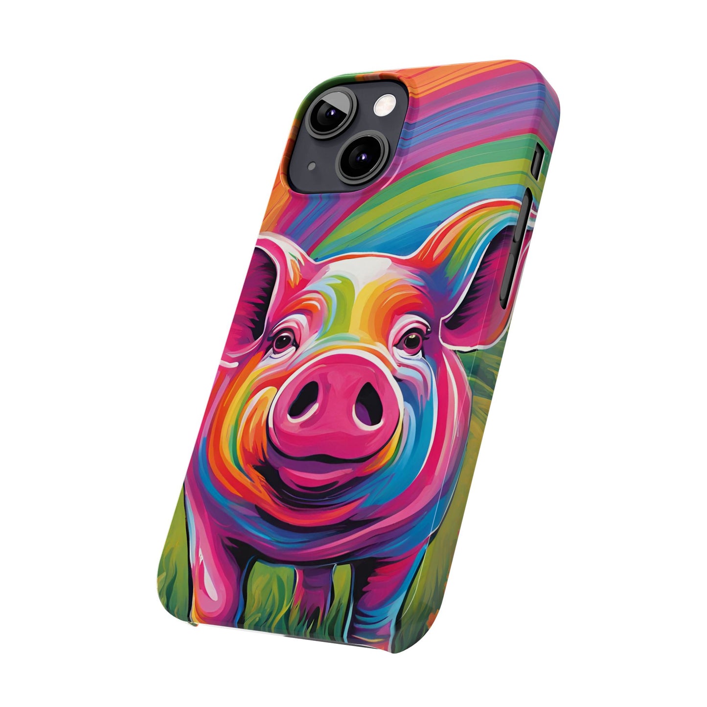 Rainbow Pig Slim Phone Case