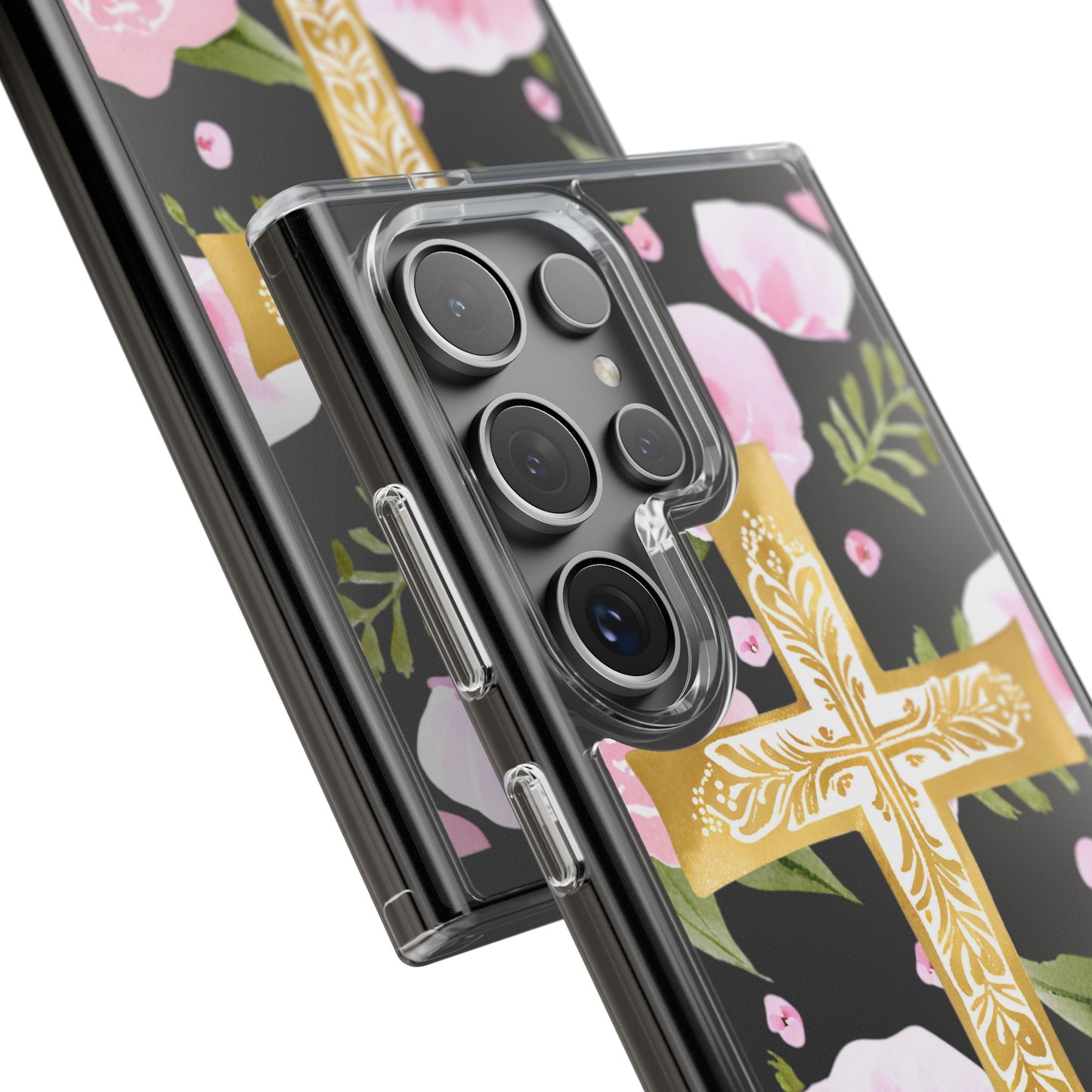 Gold Cross Clear Phone Case
