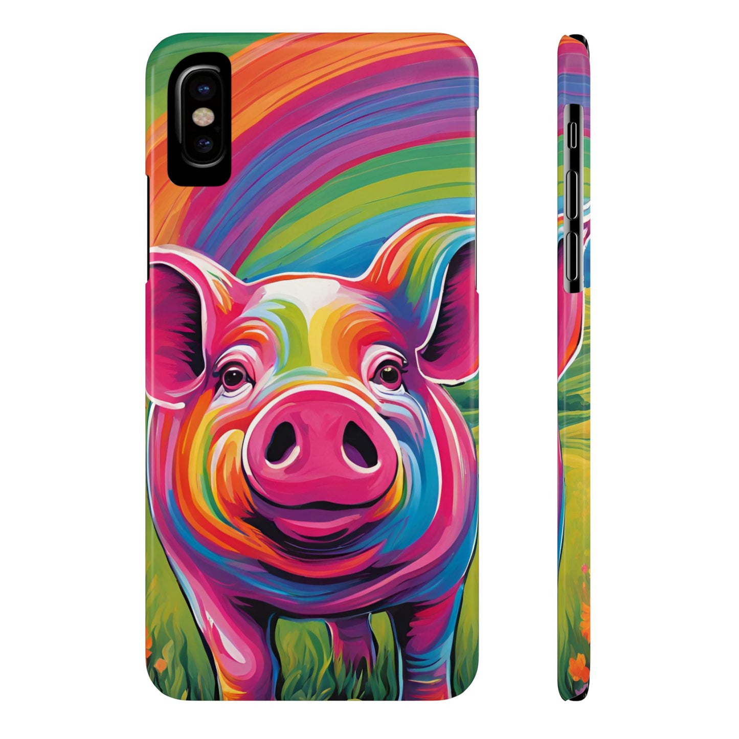 Rainbow Pig Slim Phone Case