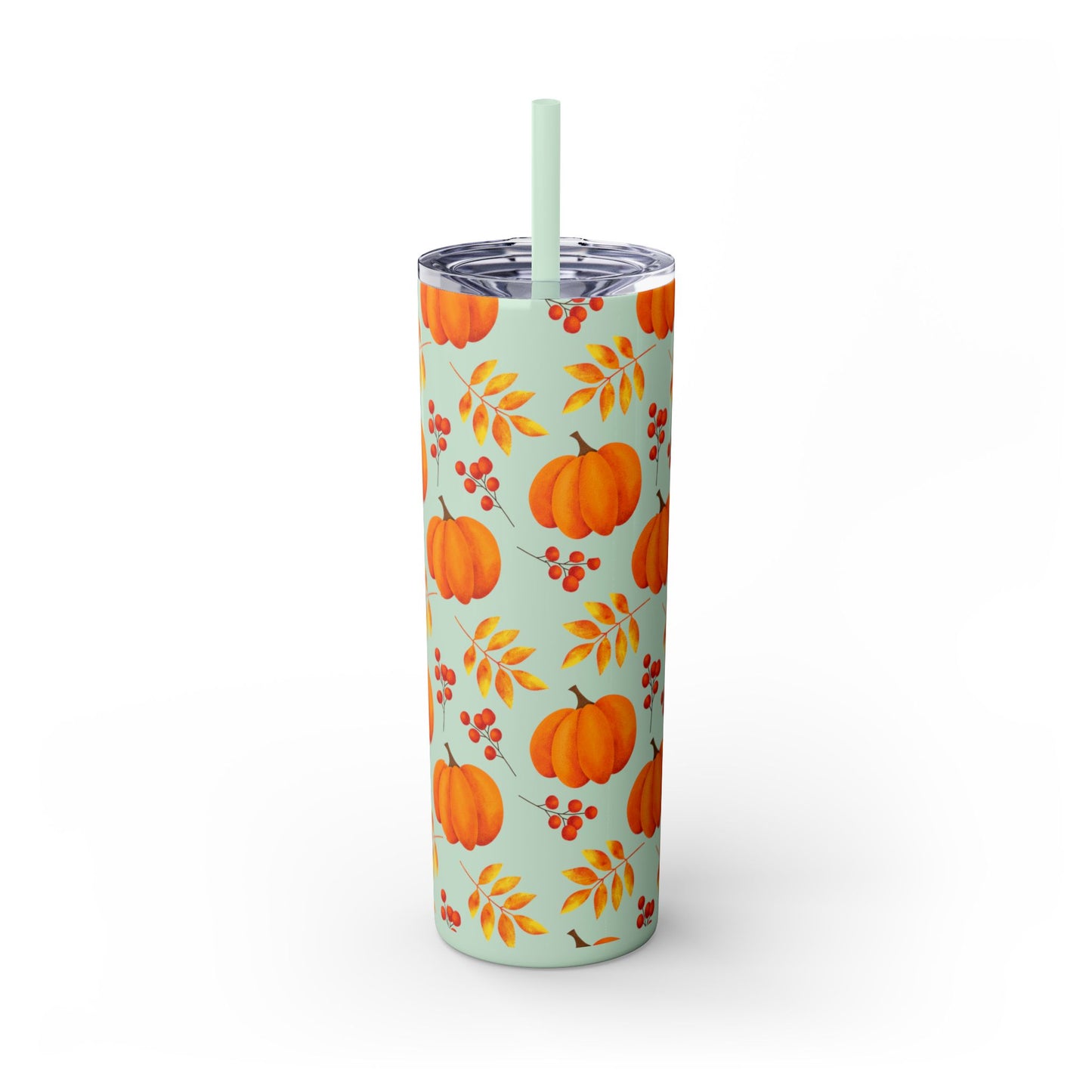 Pumpkin Skinny Tumbler with Straw, 20oz