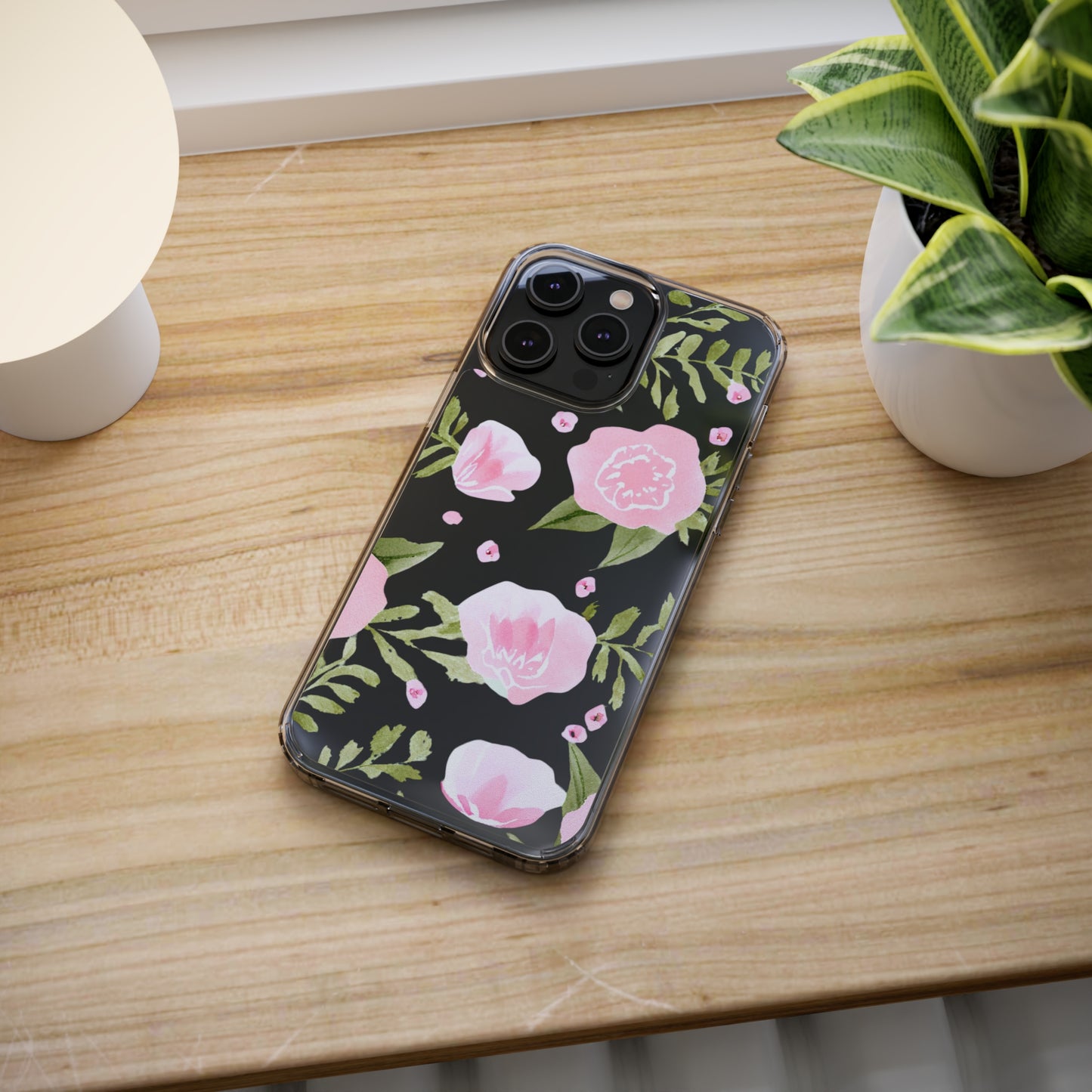 Watercolor Flowers Clear Phone Case