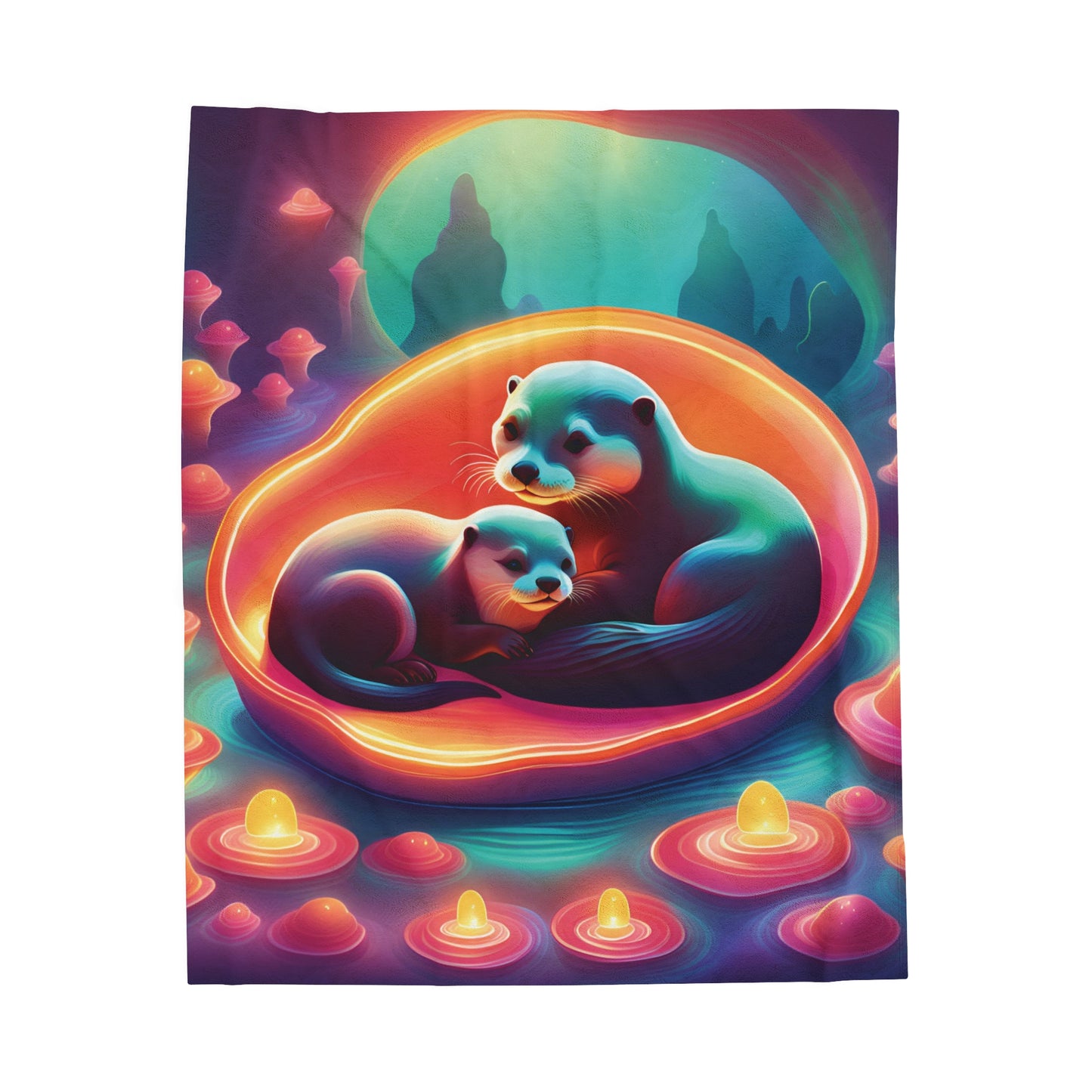 Otter family Plush Blanket