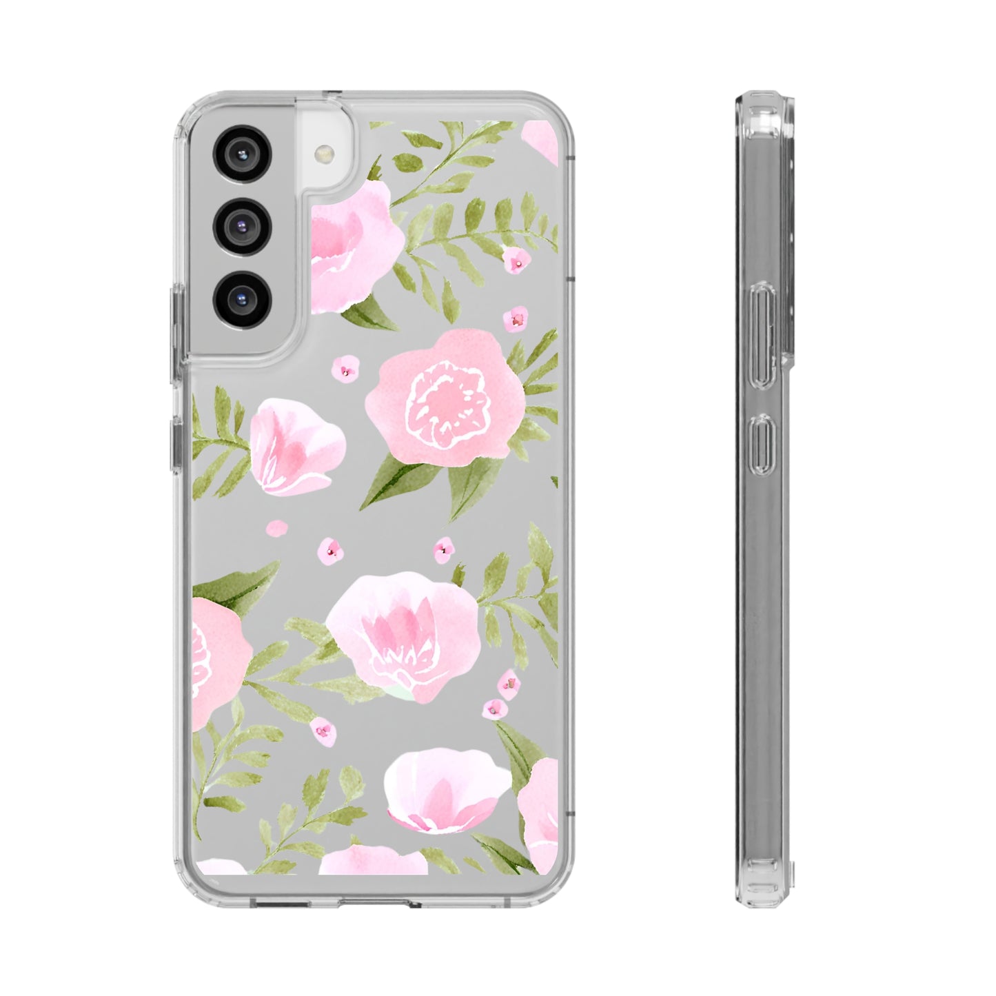 Watercolor Flowers Clear Phone Case