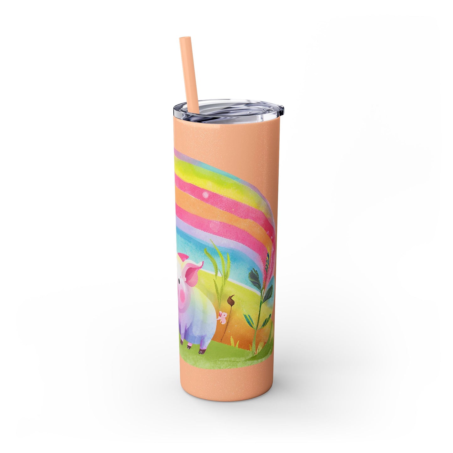 Rainbow Pig Tumbler with Straw, 20oz