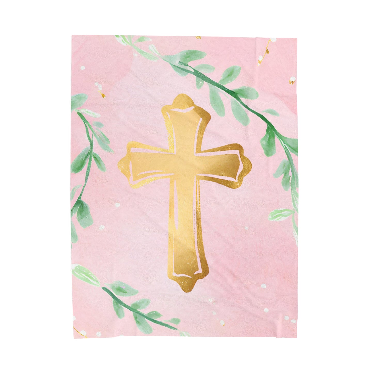 Gold Cross Plush Blanket