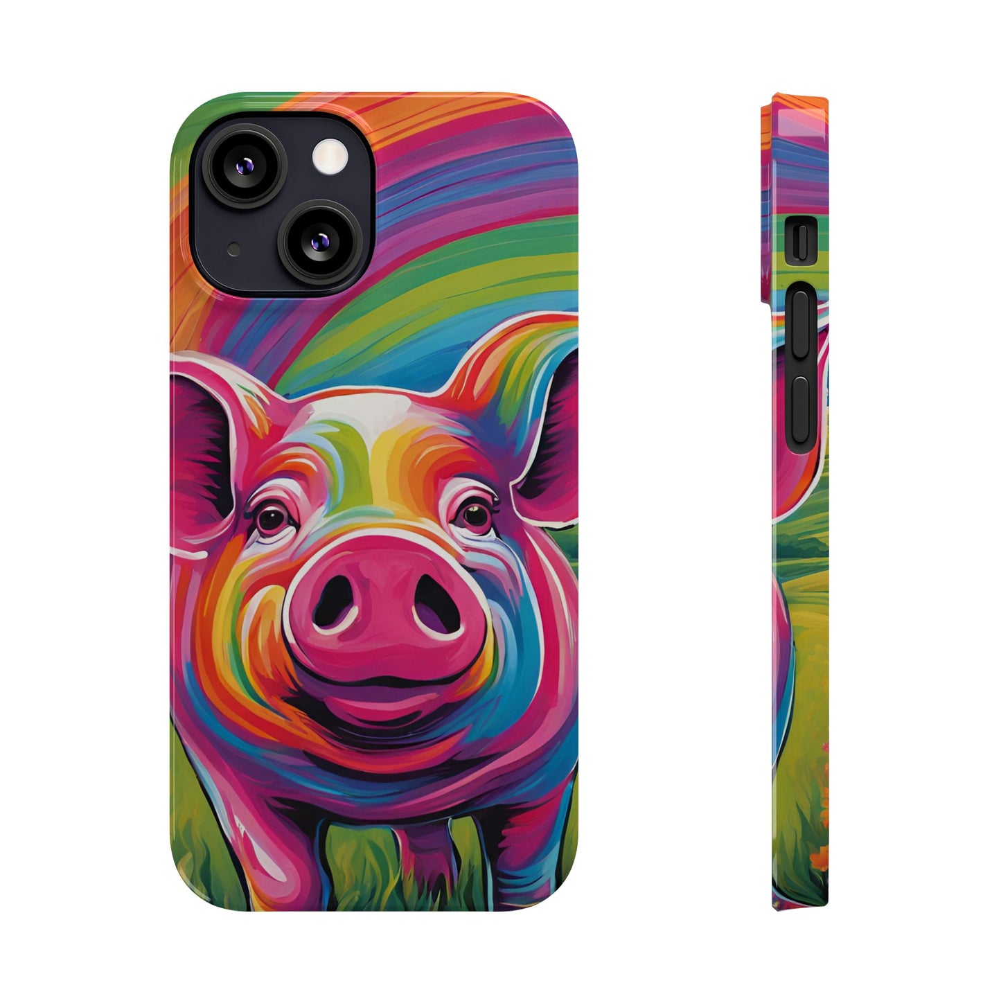 Rainbow Pig Slim Phone Case