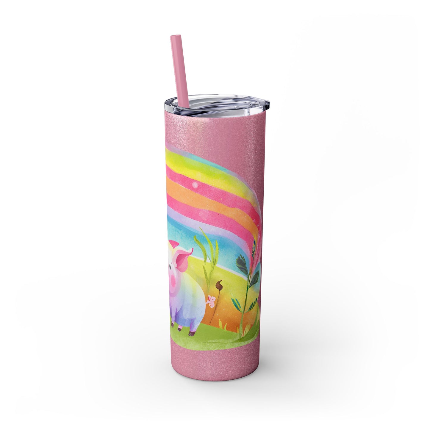 Rainbow Pig Tumbler with Straw, 20oz