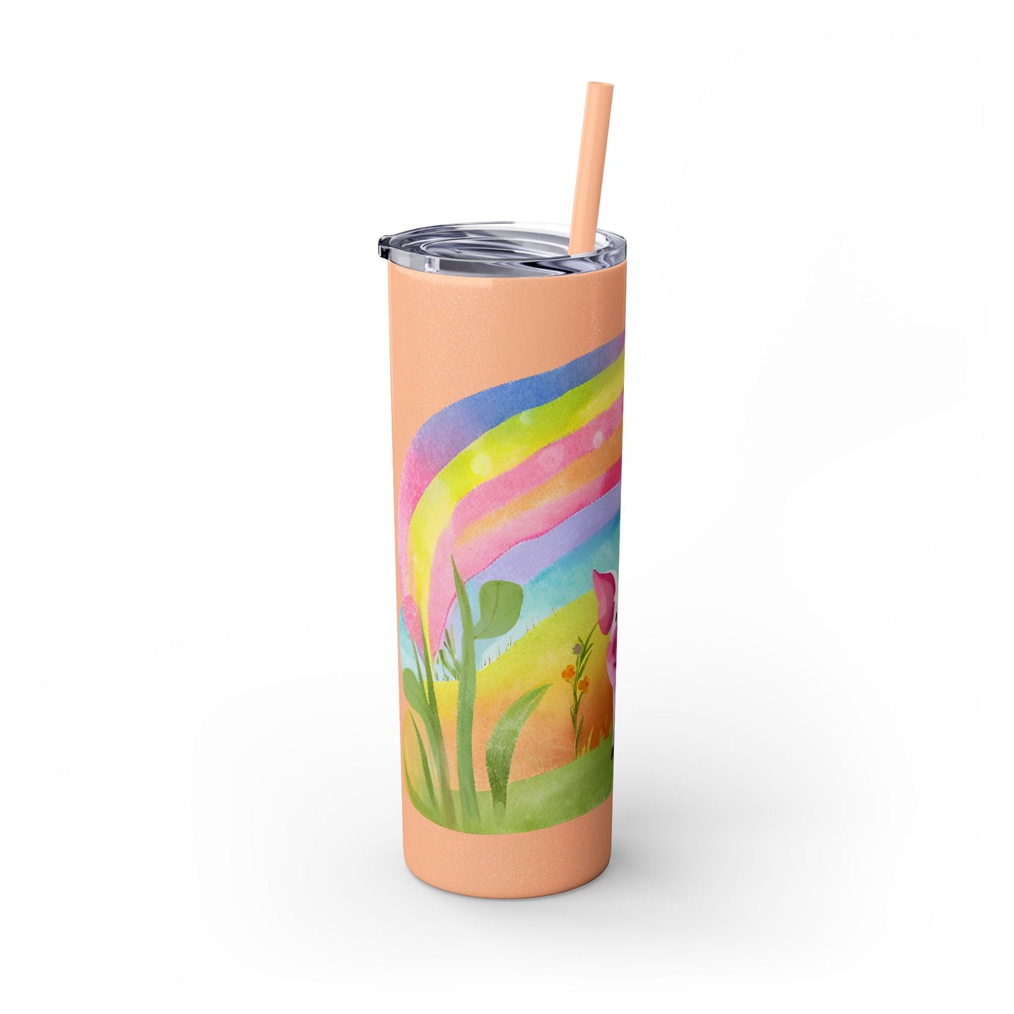 Rainbow Pig Tumbler with Straw, 20oz