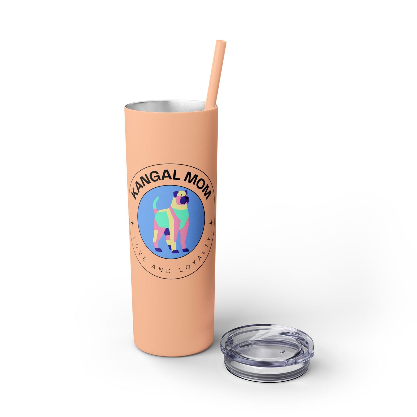 Kangal Mom Skinny Tumbler with Straw, 20oz