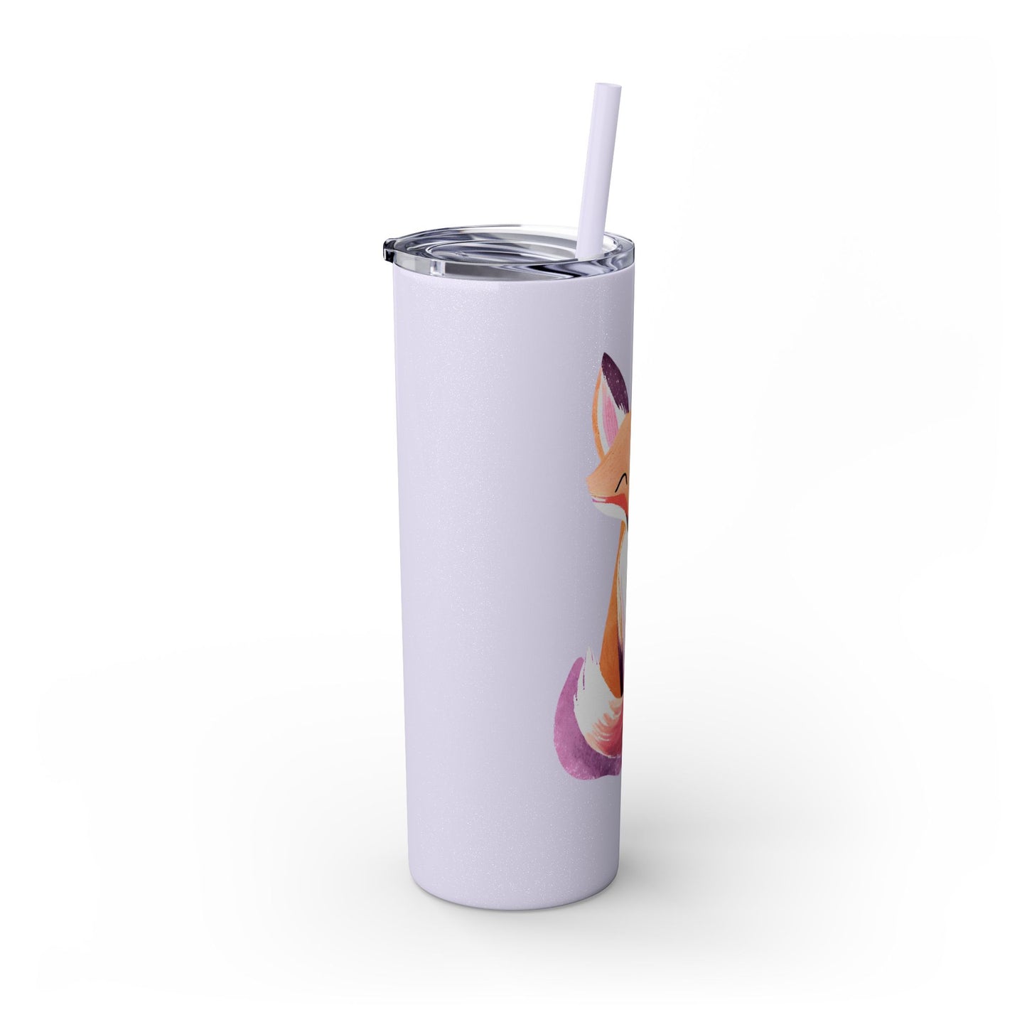 Cute Fox Skinny Tumbler with Straw, 20oz