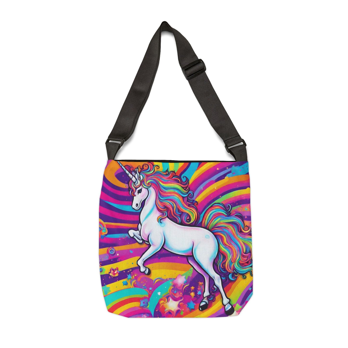 Bright Rainbow Unicorn Adjustable Tote