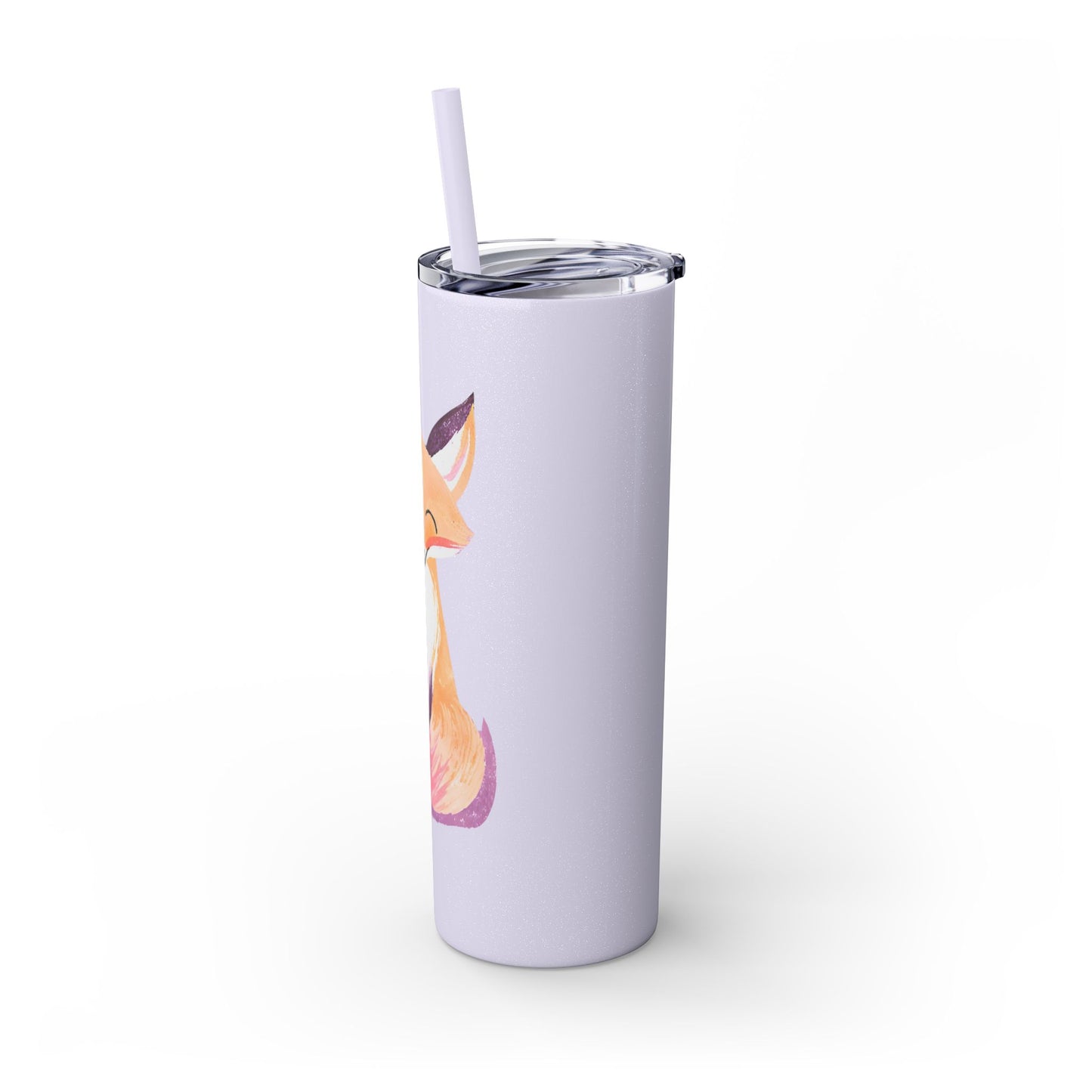 Cute Fox Skinny Tumbler with Straw, 20oz