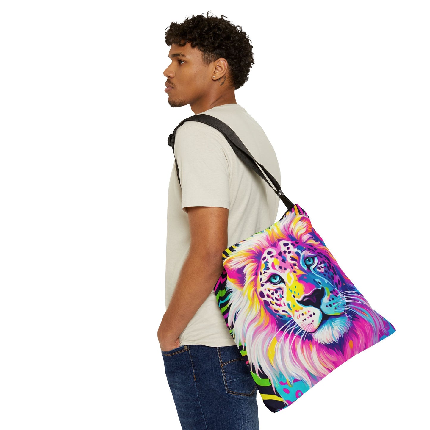 Rainbow Lion Adjustable Tote