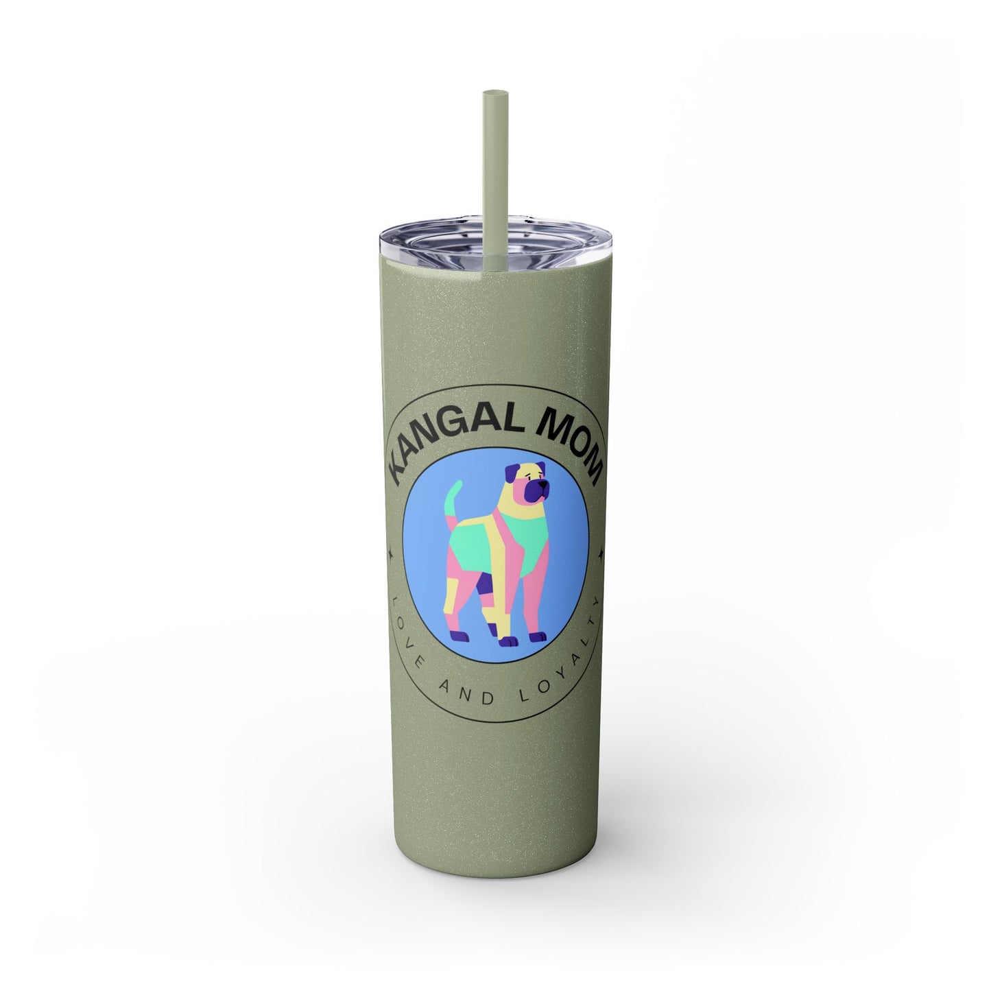 Kangal Mom Skinny Tumbler with Straw, 20oz