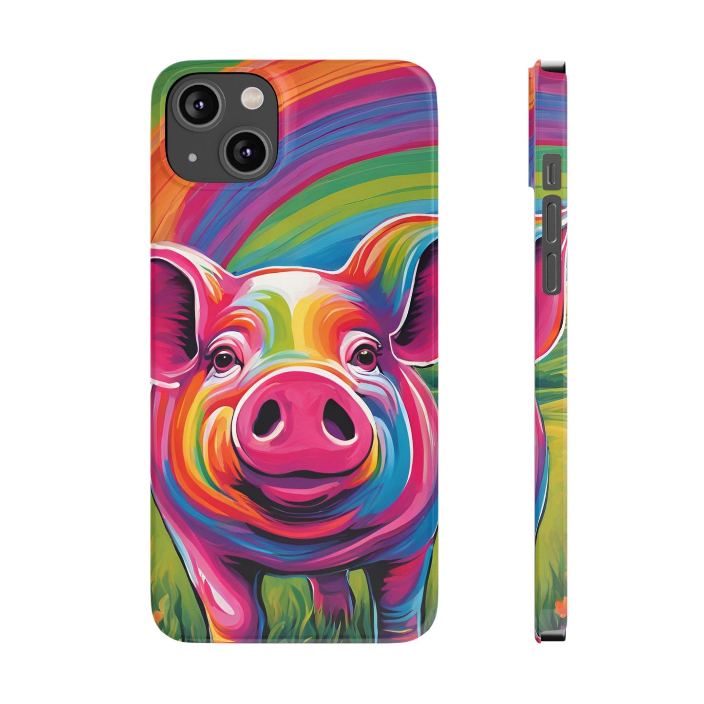 Rainbow Pig Slim Phone Case