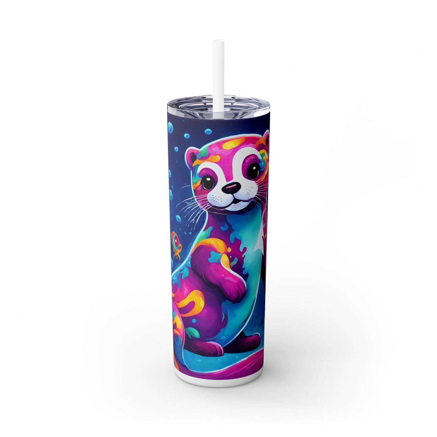 Otter Baby Skinny Tumbler with Straw, 20oz