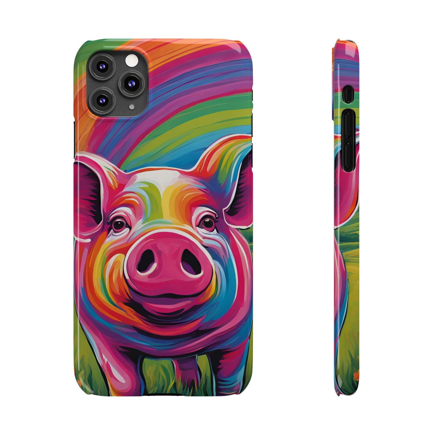 Rainbow Pig Slim Phone Case